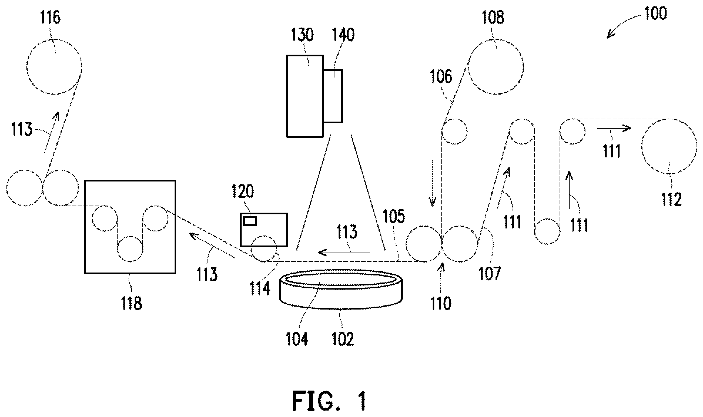 Patent US12368063 Figure 1 – Wafer taping apparatus and method