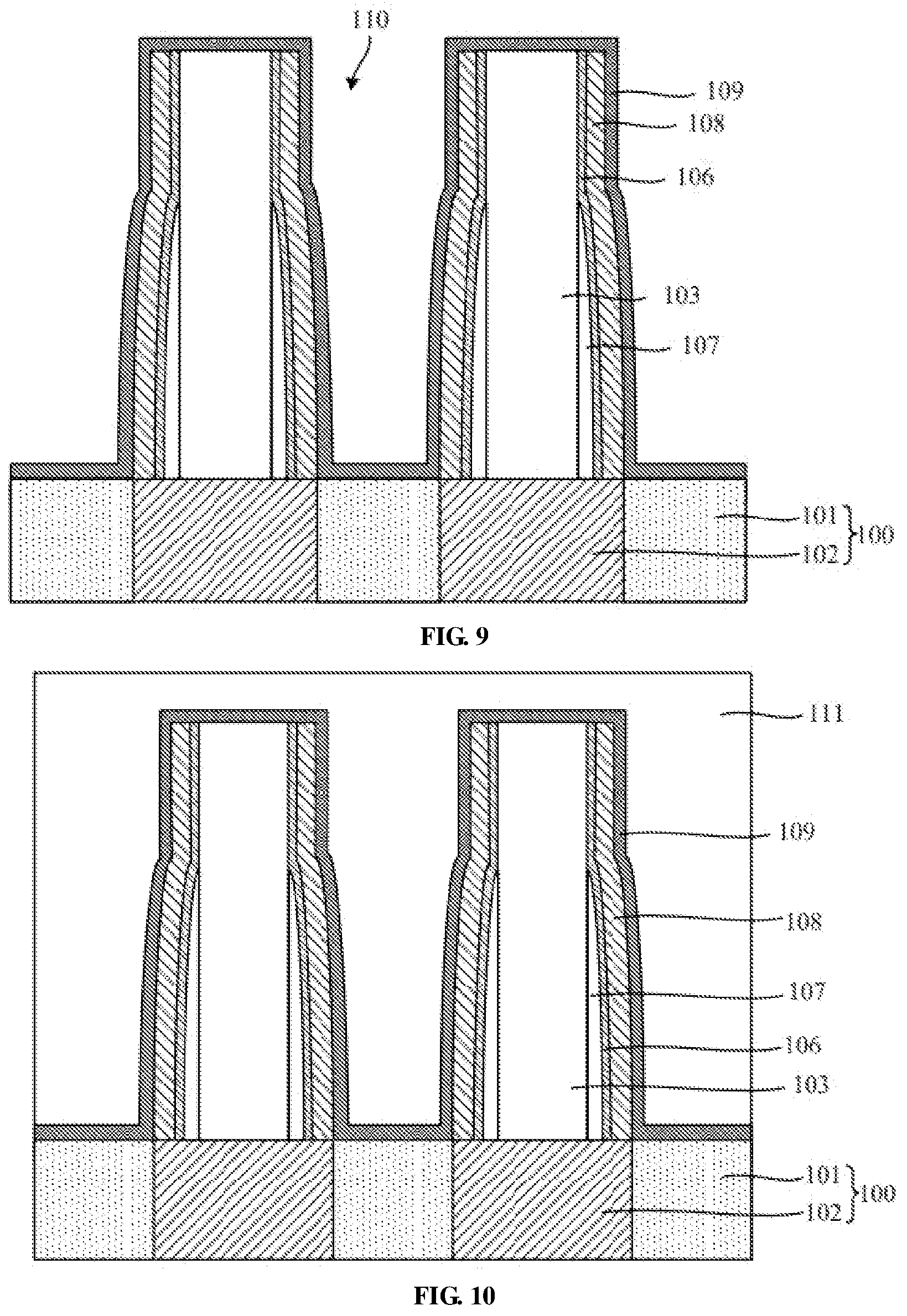 Patent US12368074 Figure 5 – Manufacturing method of semiconductor structure comprising a gap and semiconductor structure comprising a gap