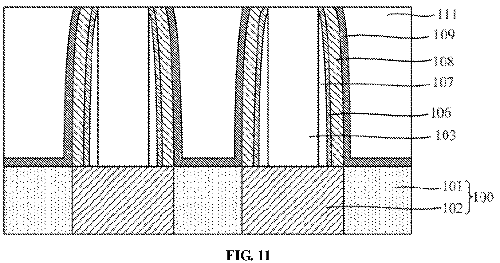 Patent US12368074 Figure 6 – Manufacturing method of semiconductor structure comprising a gap and semiconductor structure comprising a gap