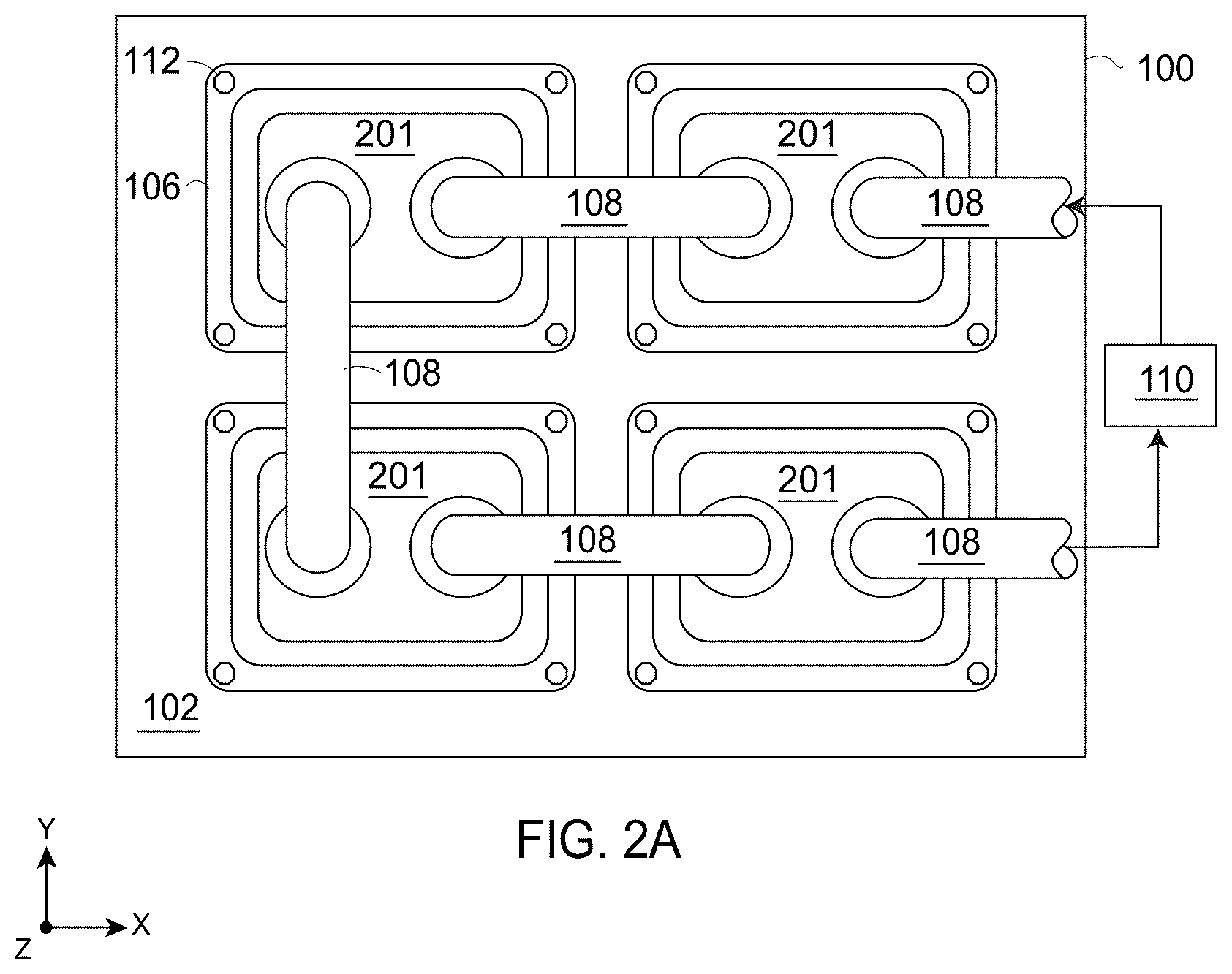 Patent US12368087 Figure 2 – Embedded cooling systems for advanced device packaging and methods of manufacturing the same