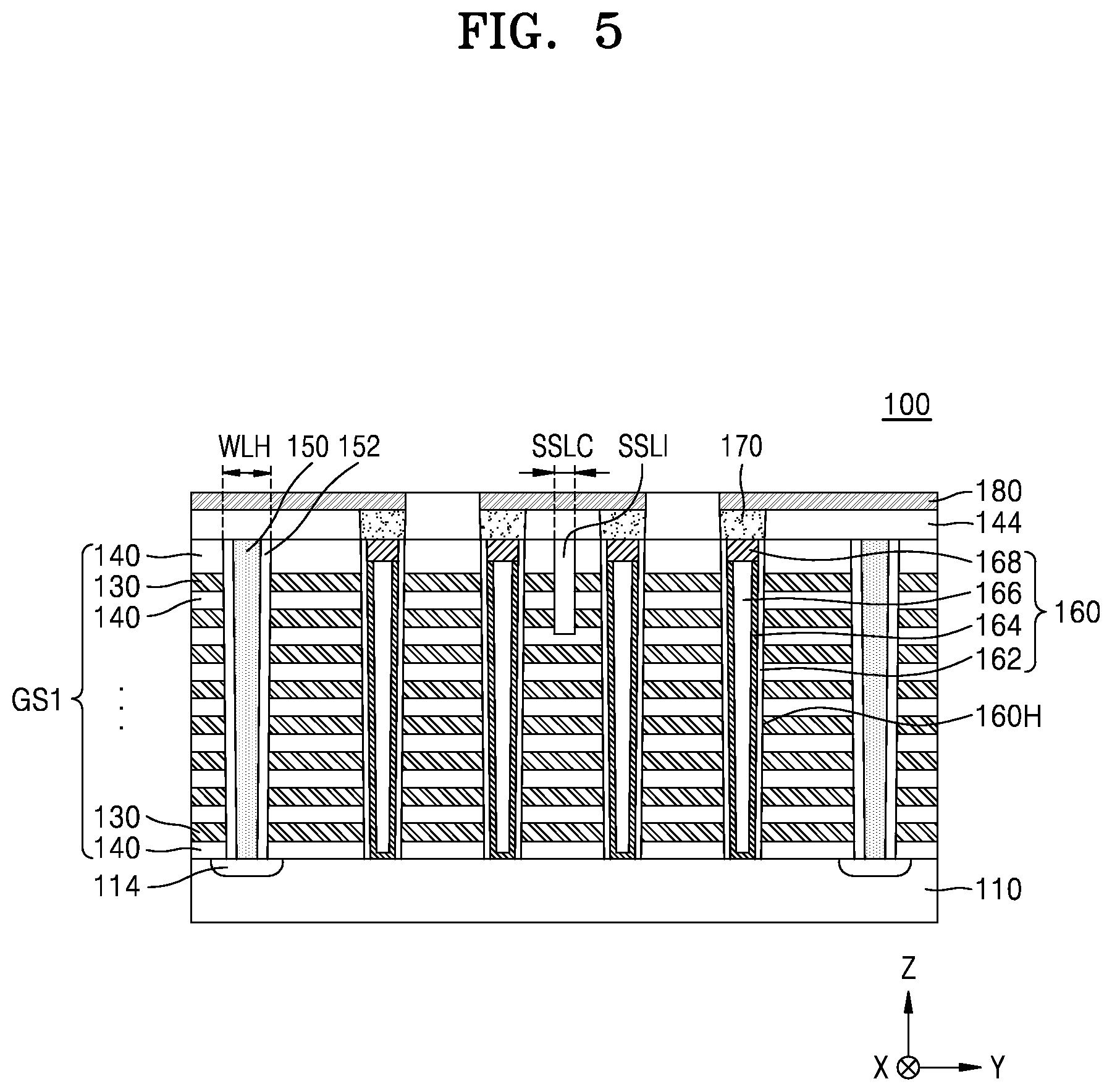 Patent US12368099 Figure 5 – Semiconductor device and electronic system including the same