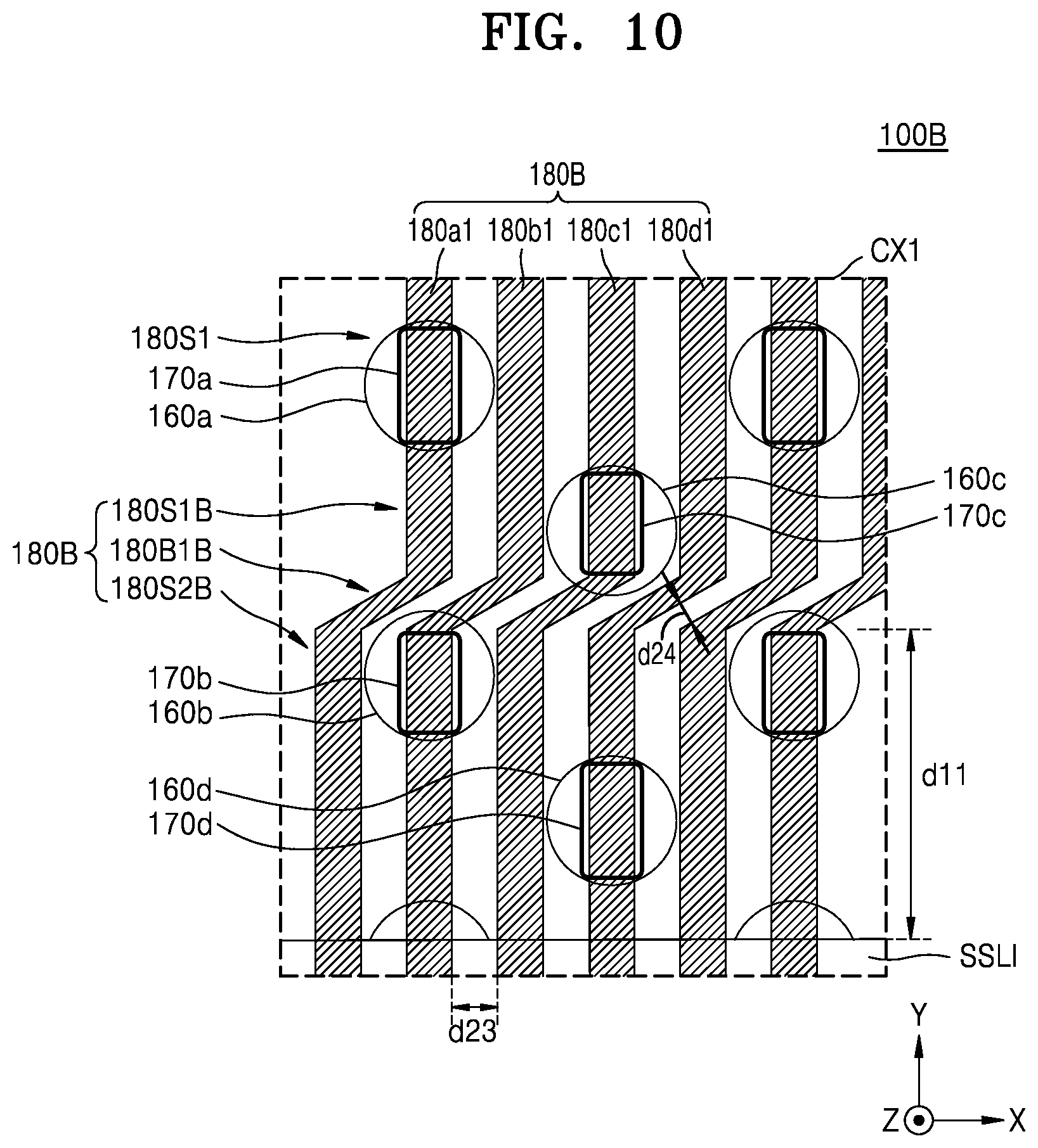 Patent US12368099 Figure 10 – Semiconductor device and electronic system including the same