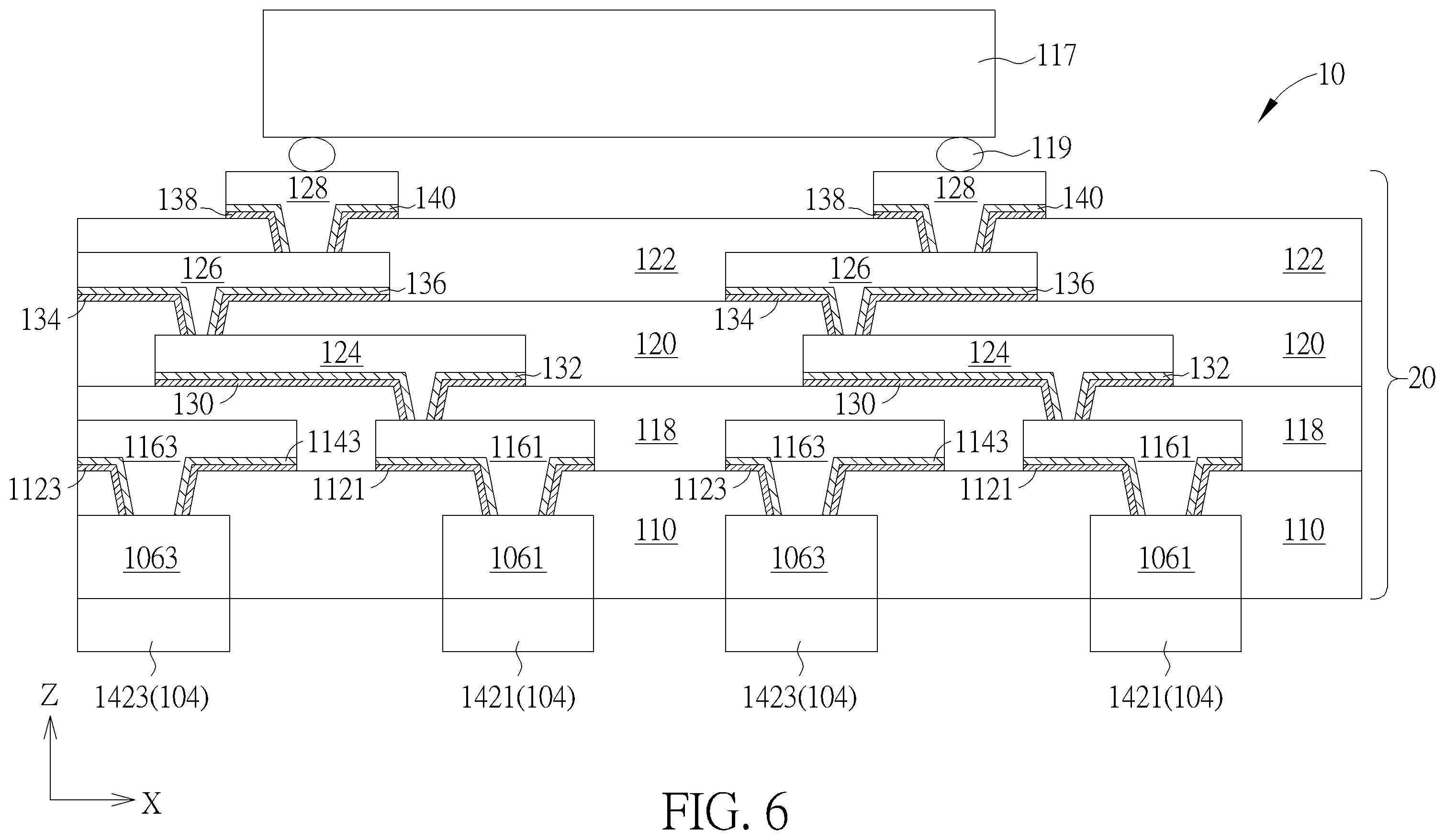 Patent US12368105 Figure 6 – Electronic device having a silane coupling agent in an insulating layer