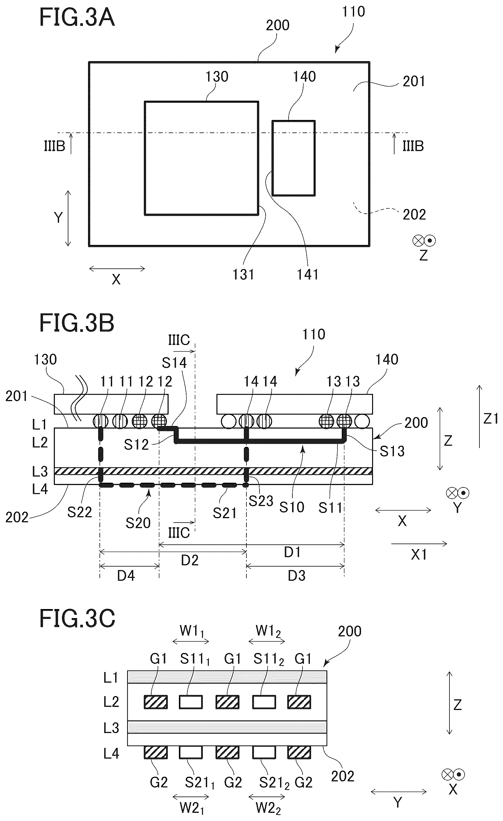 Patent US12368108 Figure 3 – Electronic module and electronic device