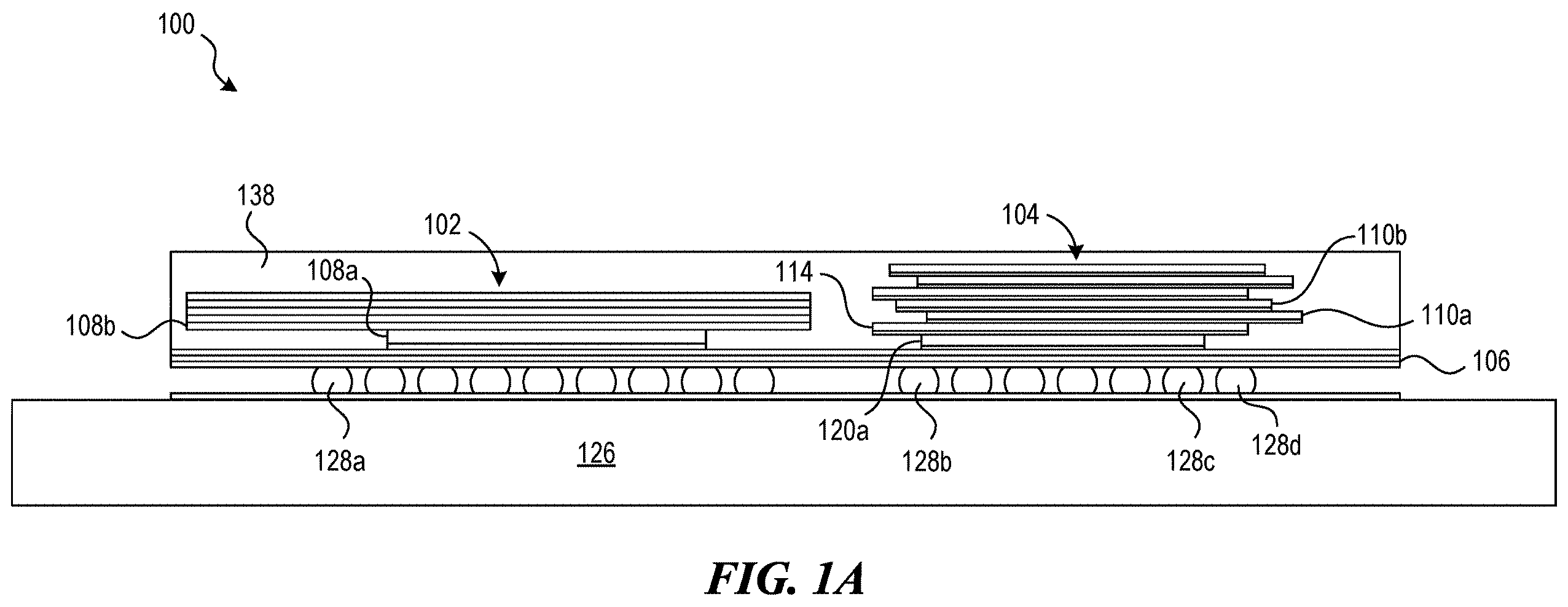 Patent US12368113 Figure 1 – Methods and apparatus for using spacer-on-spacer design for solder joint reliability improvement in semiconductor devices