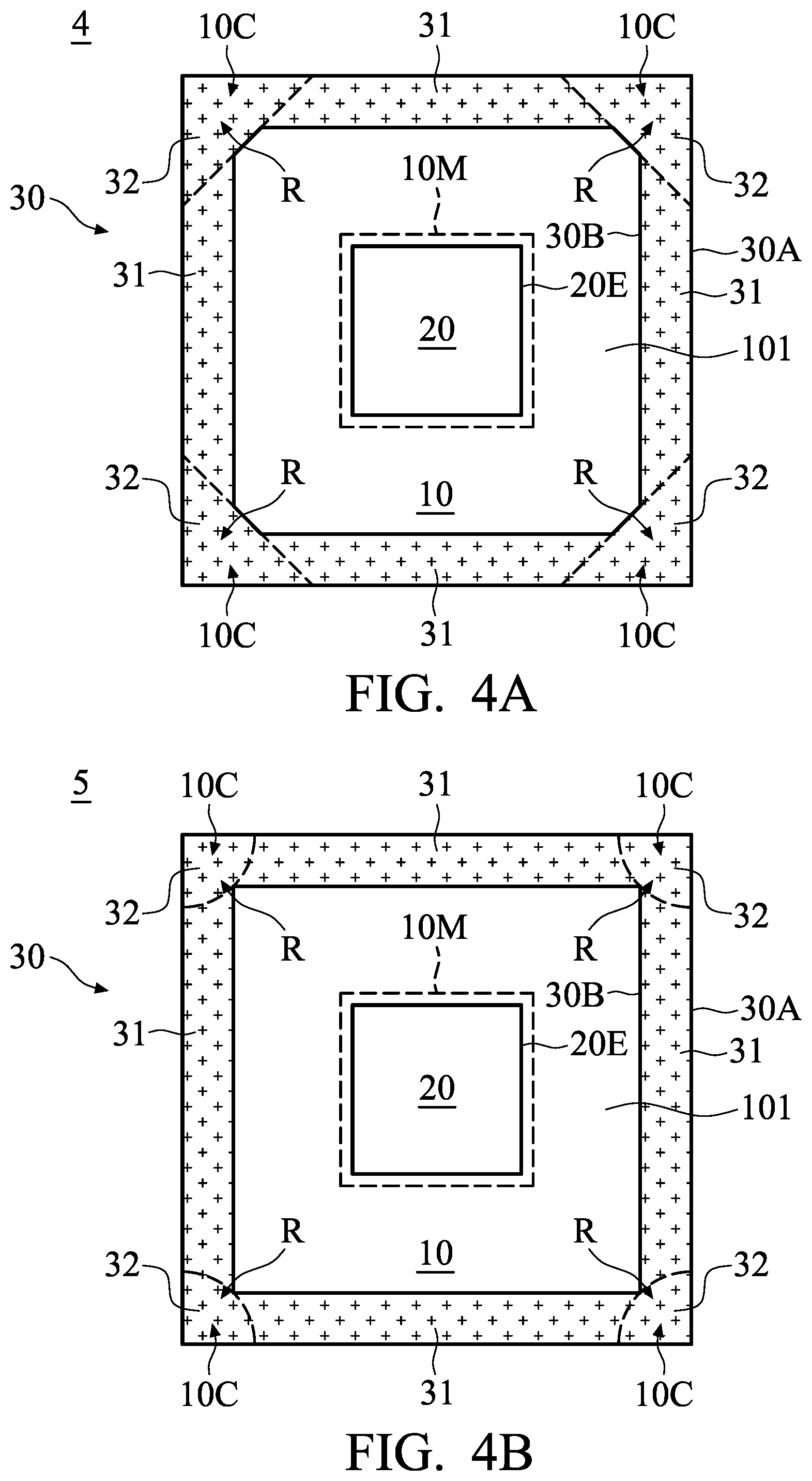 Patent US12368114 Figure 5 – Semiconductor device package having warpage control and method of forming the same