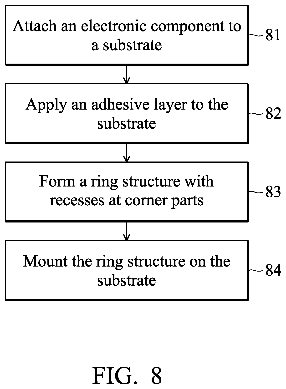 Patent US12368114 Figure 11 – Semiconductor device package having warpage control and method of forming the same