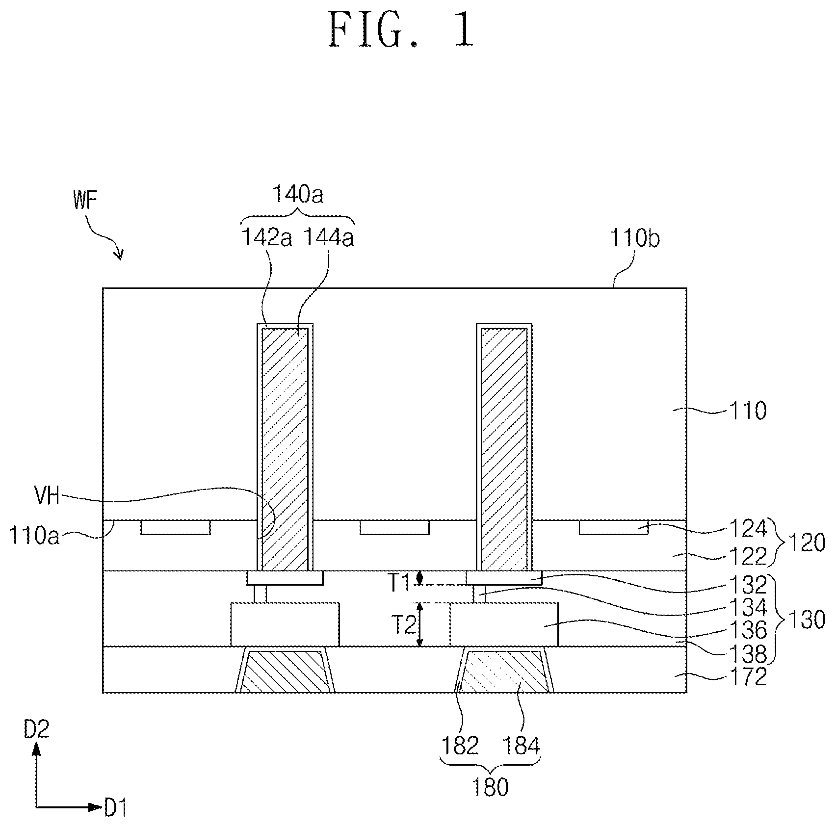 Patent US12368119 Figure 1 – Semiconductor package