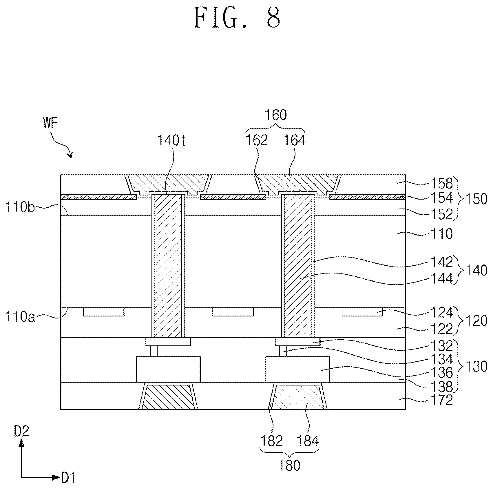 Patent US12368119 Figure 8 – Semiconductor package