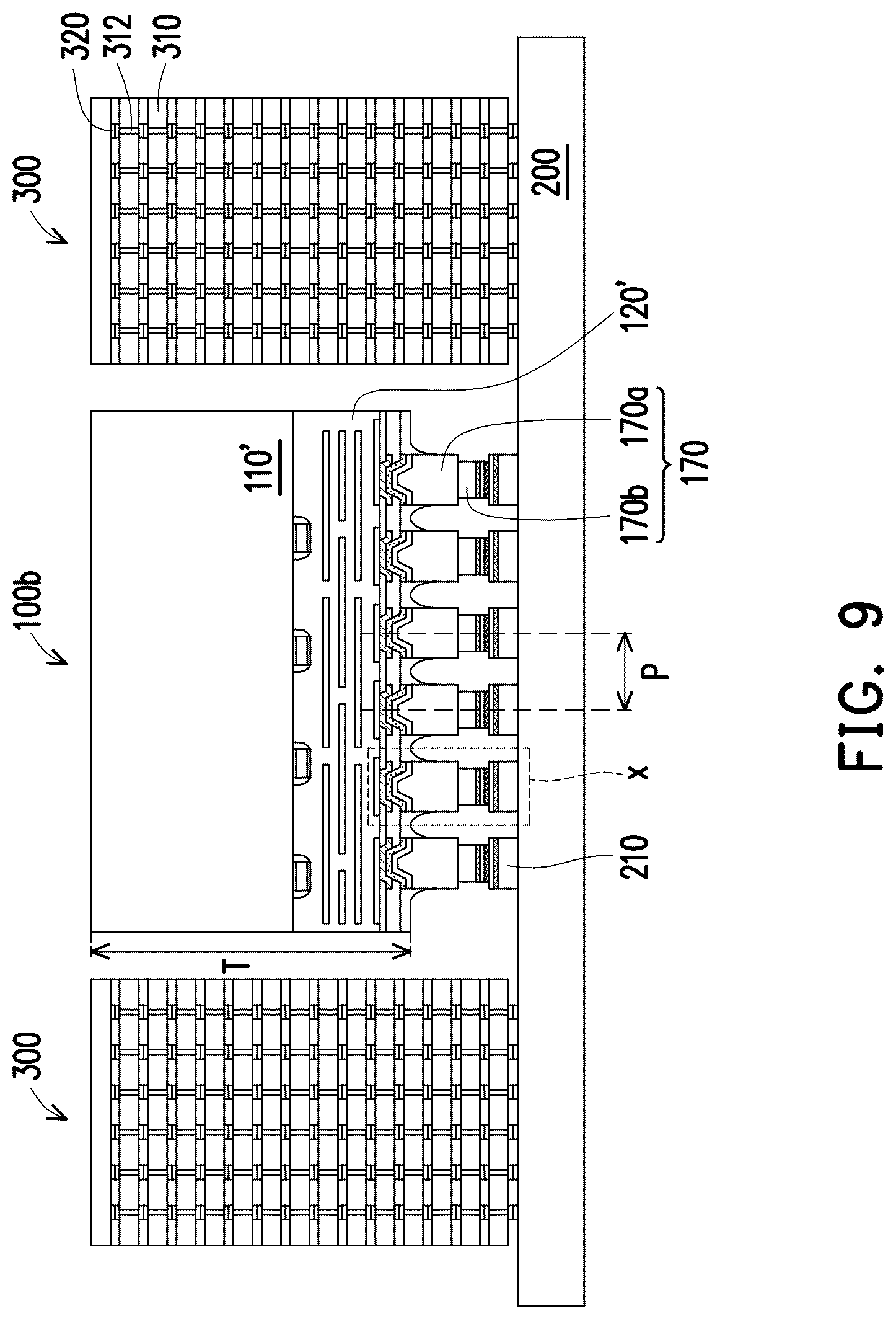 Patent US12368123 Figure 9 – Package structure including stacked pillar portions and method for fabricating the same