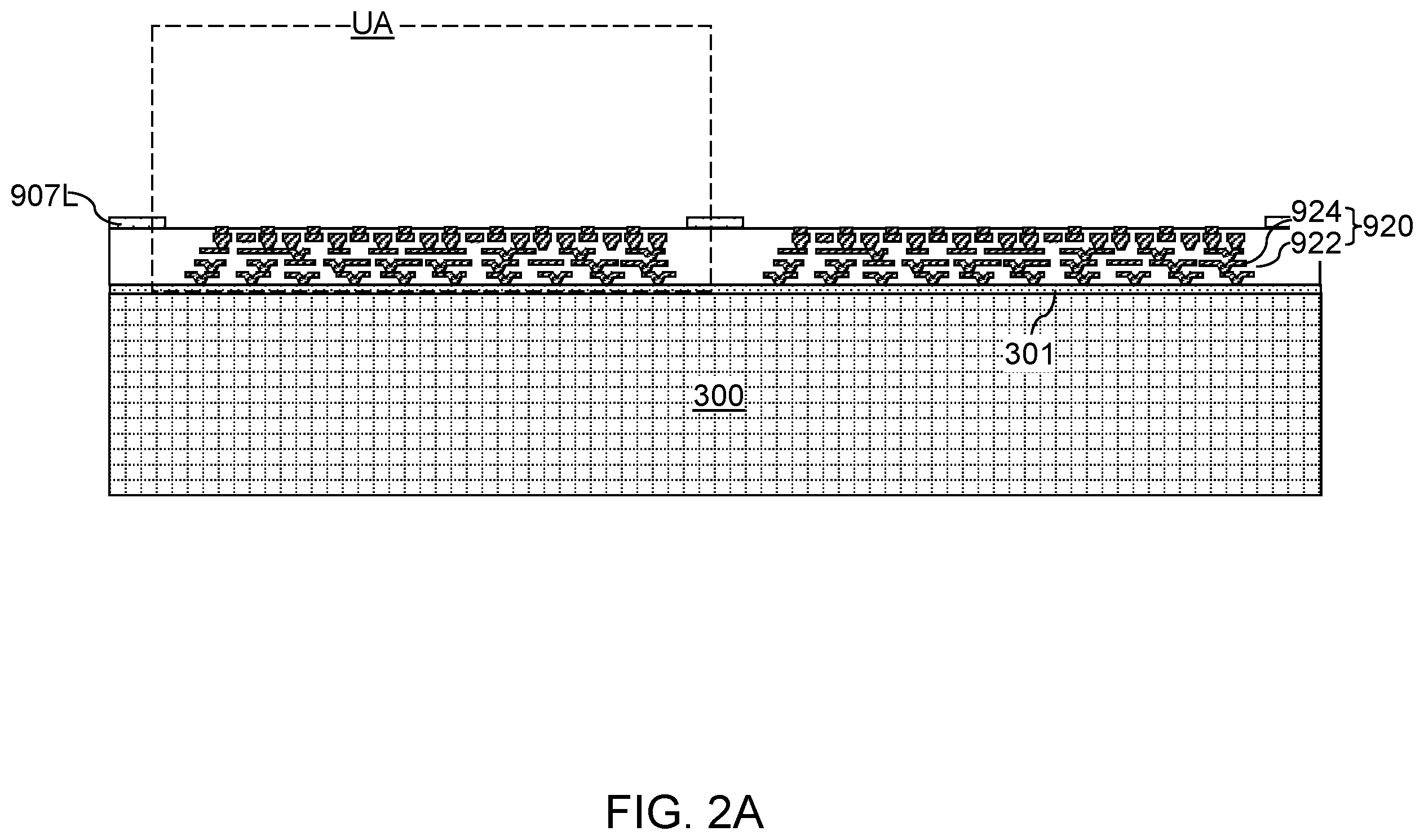 Patent US12368127 Figure 3 – Semiconductor chip package having underfill material surrounding a fan-out package and contacting a stress buffer structure sidewall