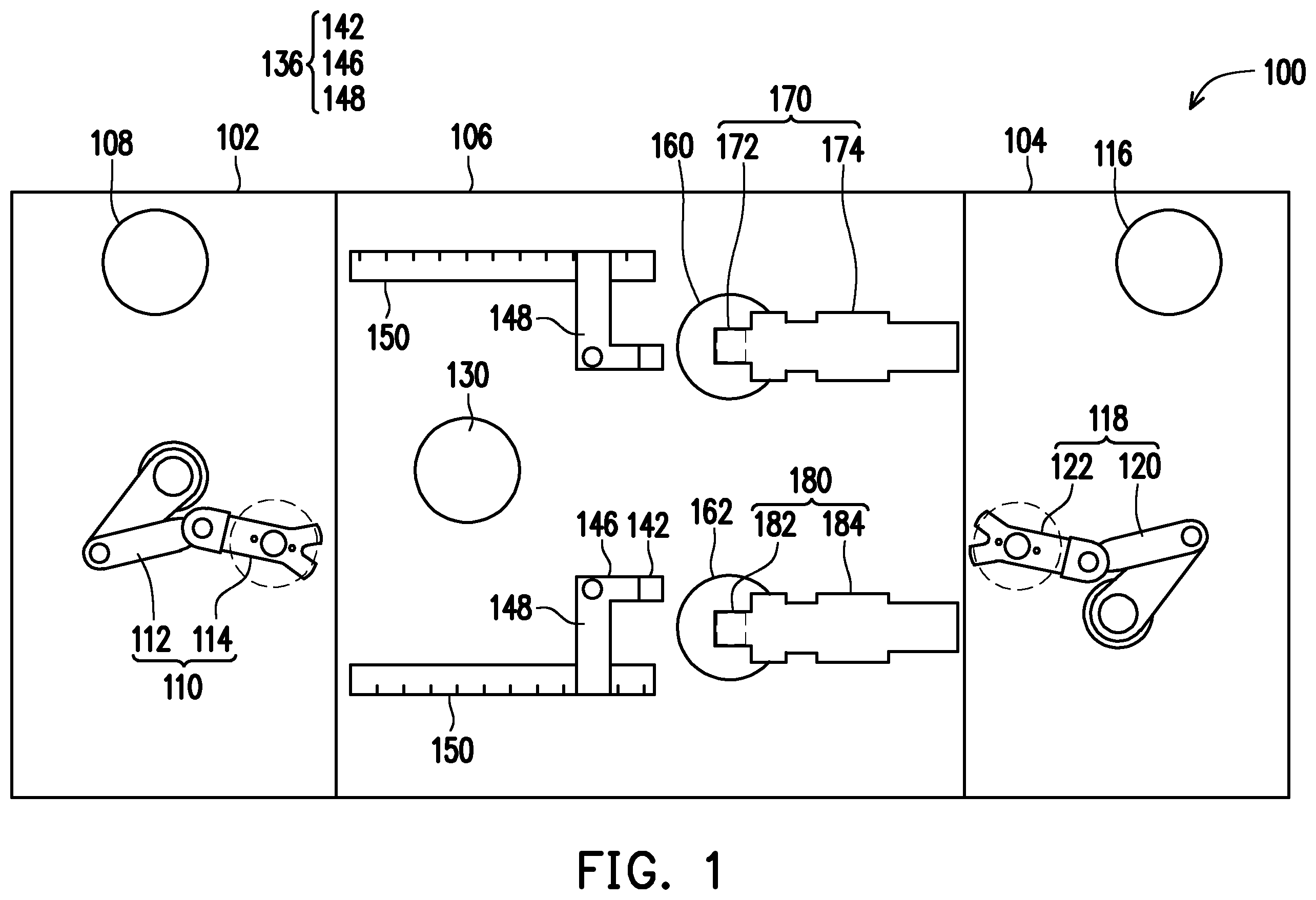 Patent US12368128 — Device bonding apparatus and method of manufacturing a package using the apparatus — Figure 1