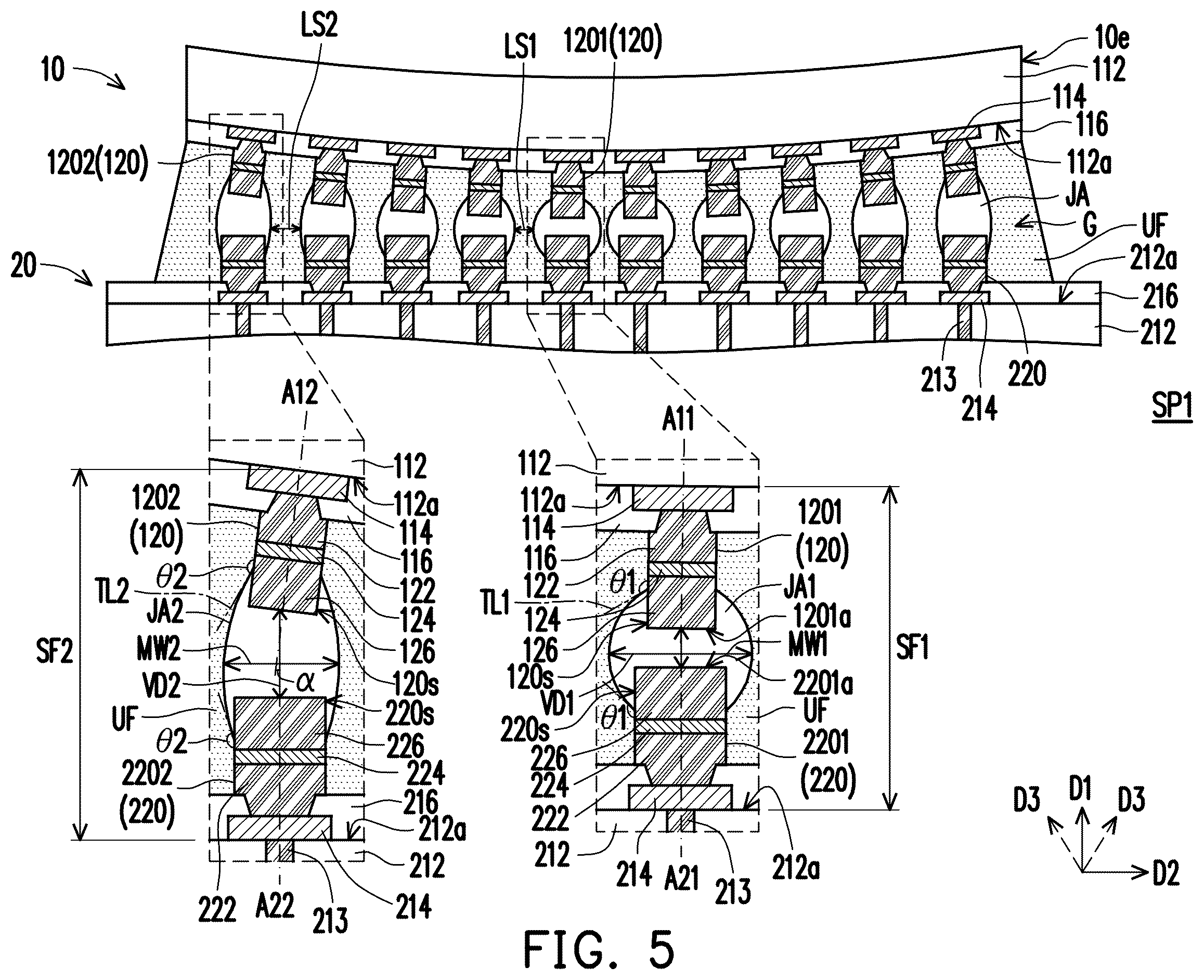 Patent US12368132 Figure 8 – Joint structure in semiconductor package and manufacturing method thereof