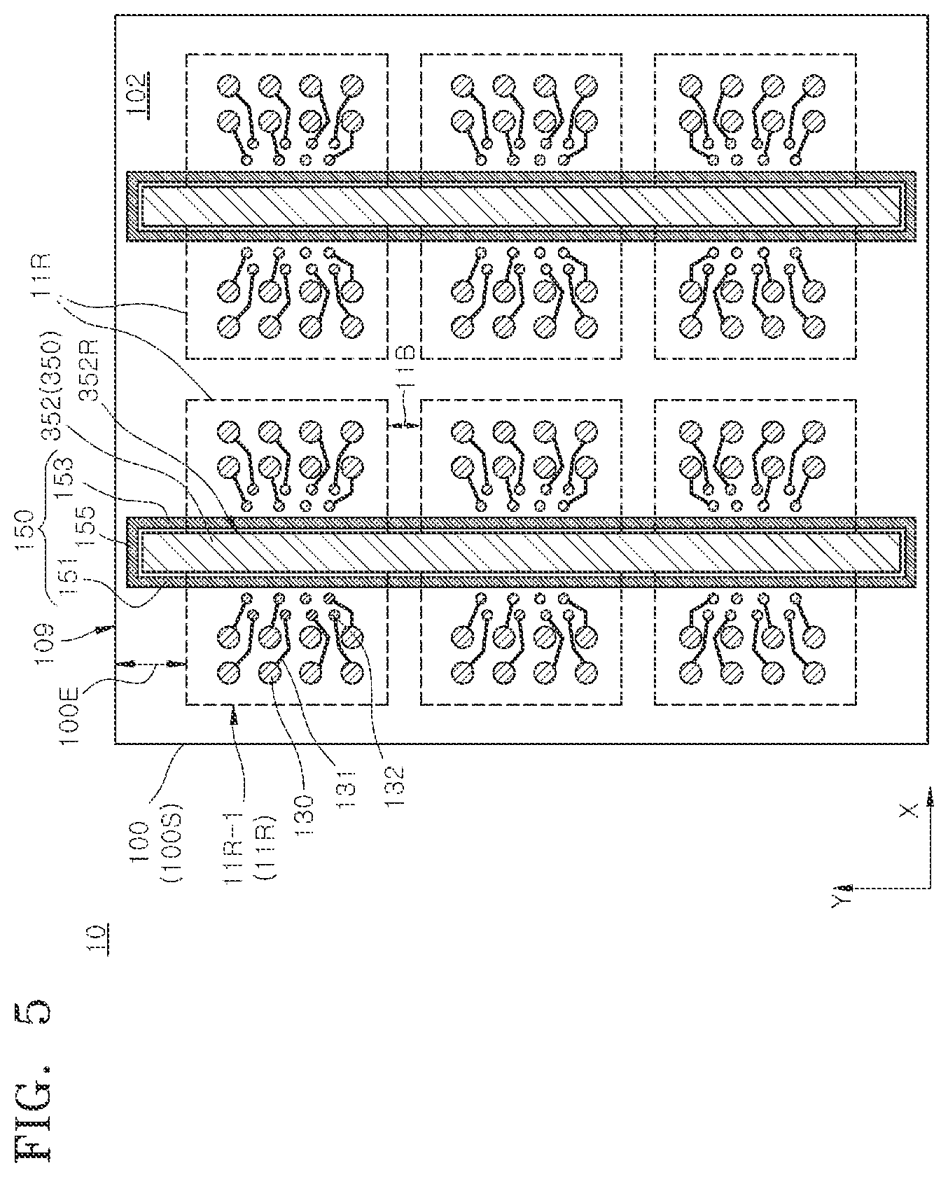 Patent US12368134 Figure 5 – Semiconductor packages including dam patterns and methods for manufacturing the same