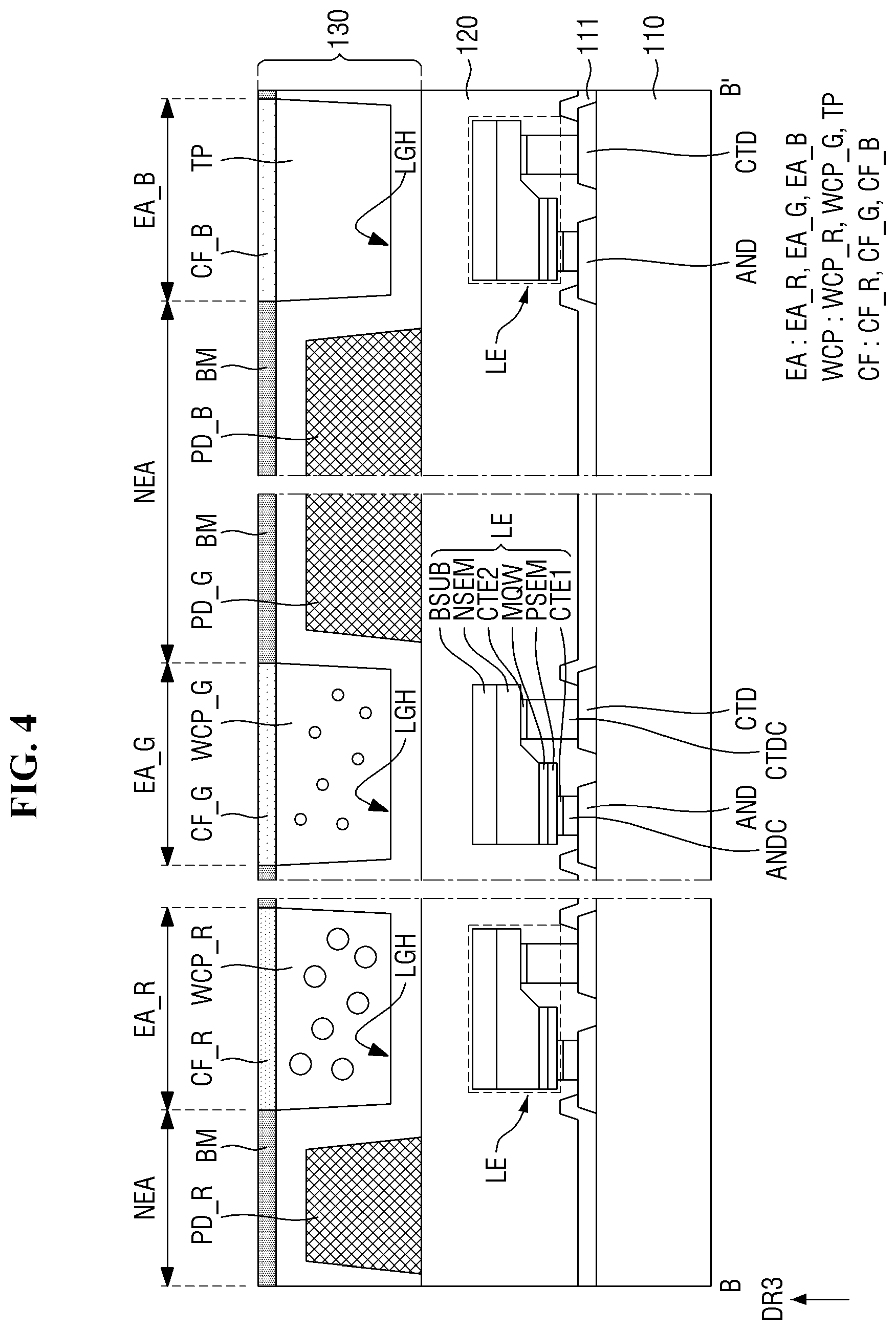 Patent US12368135 Figure 4 – Display device, and tiled display device including the display device