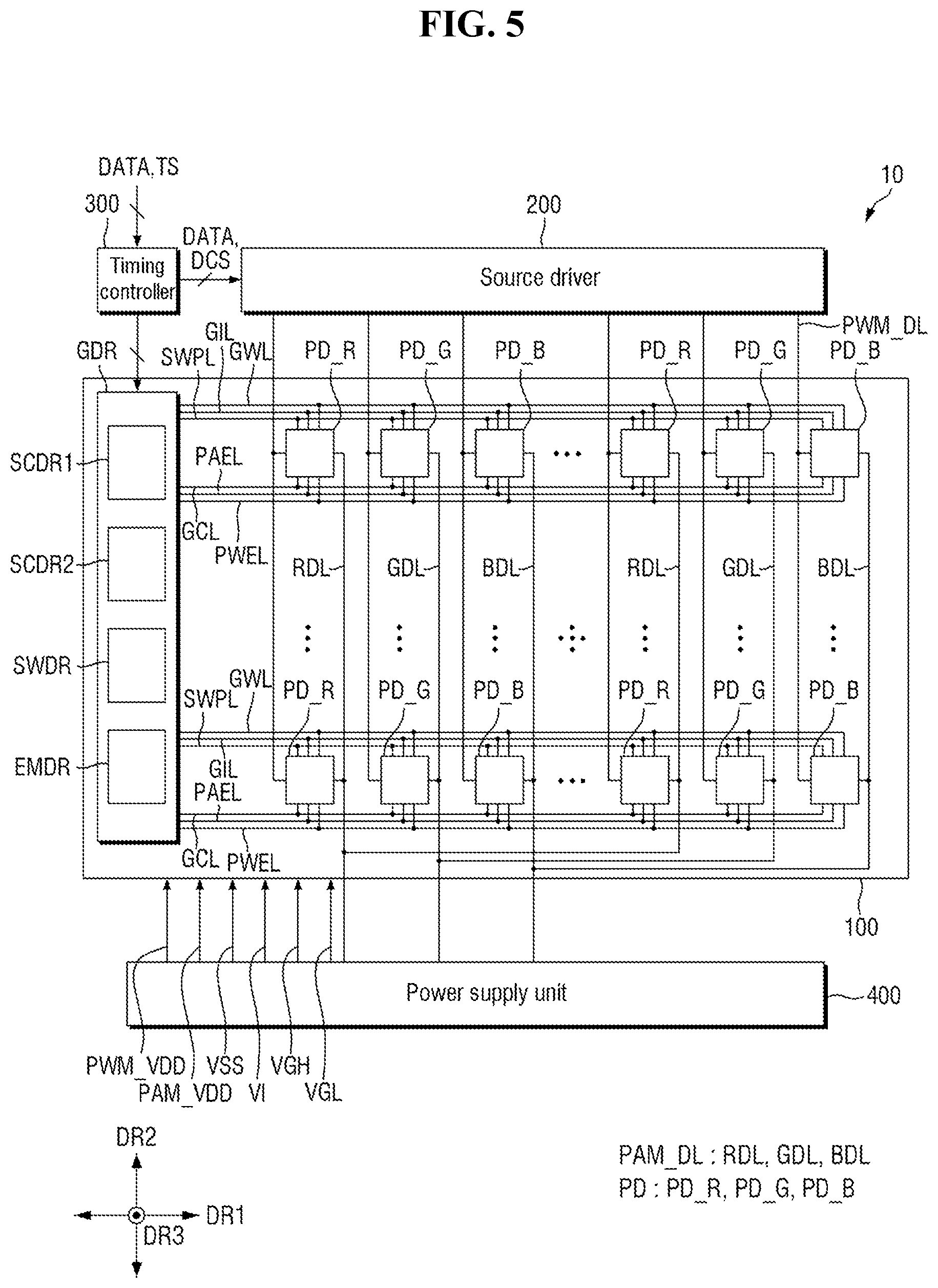 Patent US12368135 Figure 5 – Display device, and tiled display device including the display device