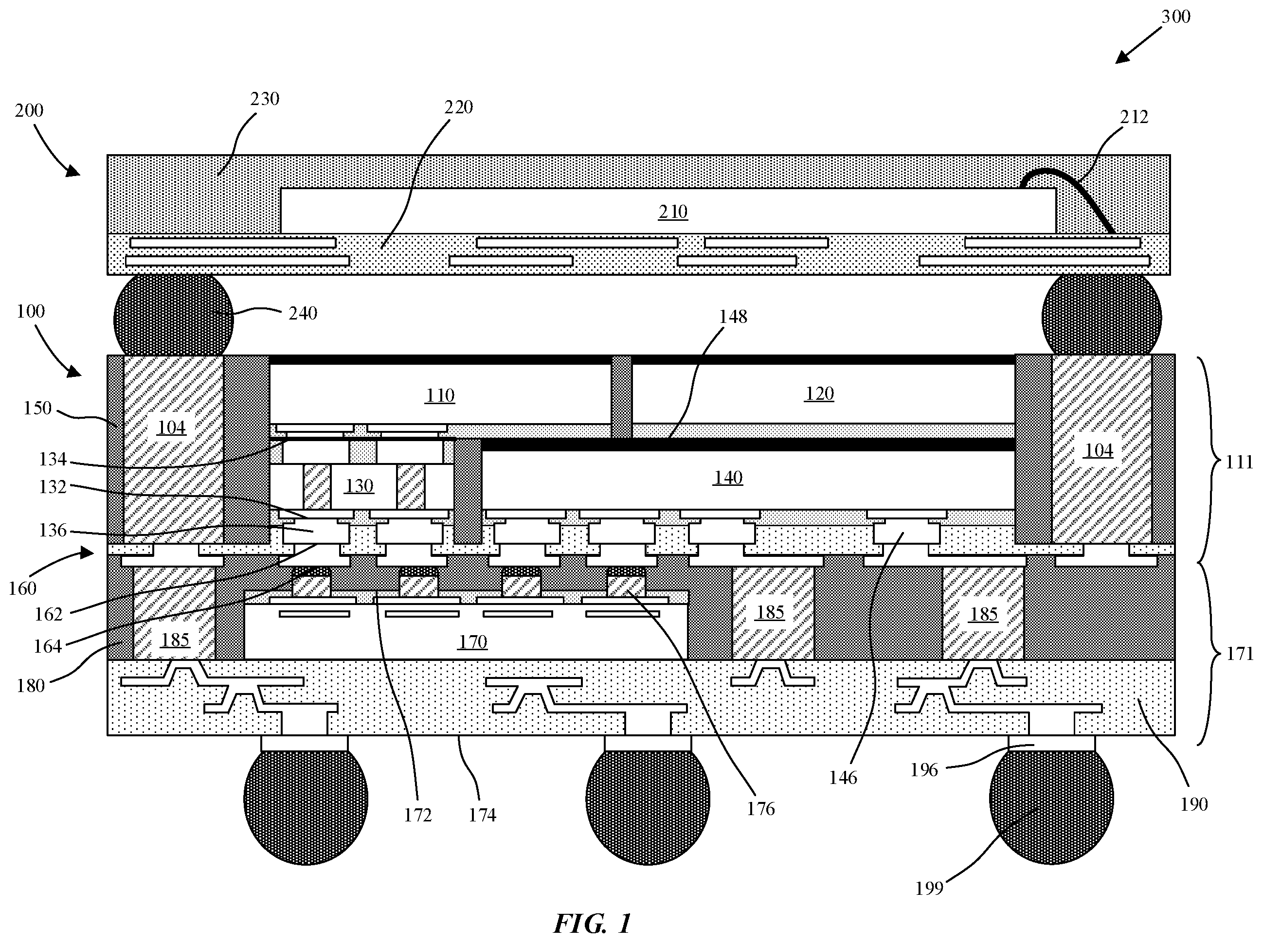 Patent US12368137 — High bandwidth die to die interconnect with package area reduction — Figure 1