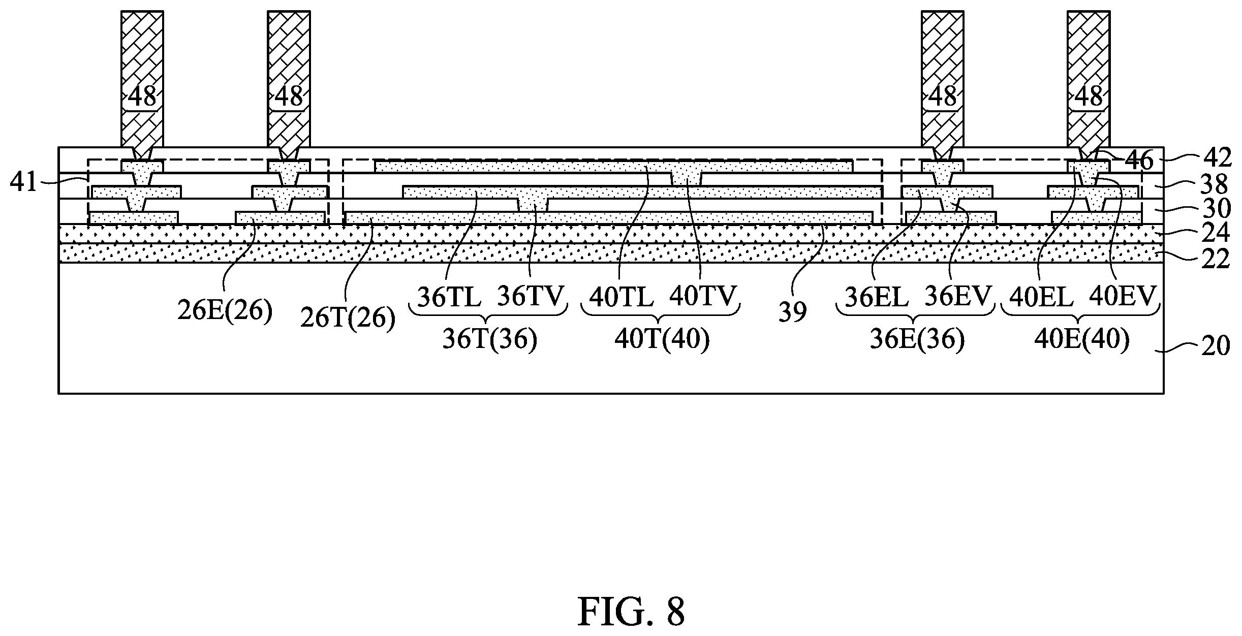 Patent US12368148 Figure 8 – Info packages including thermal dissipation blocks