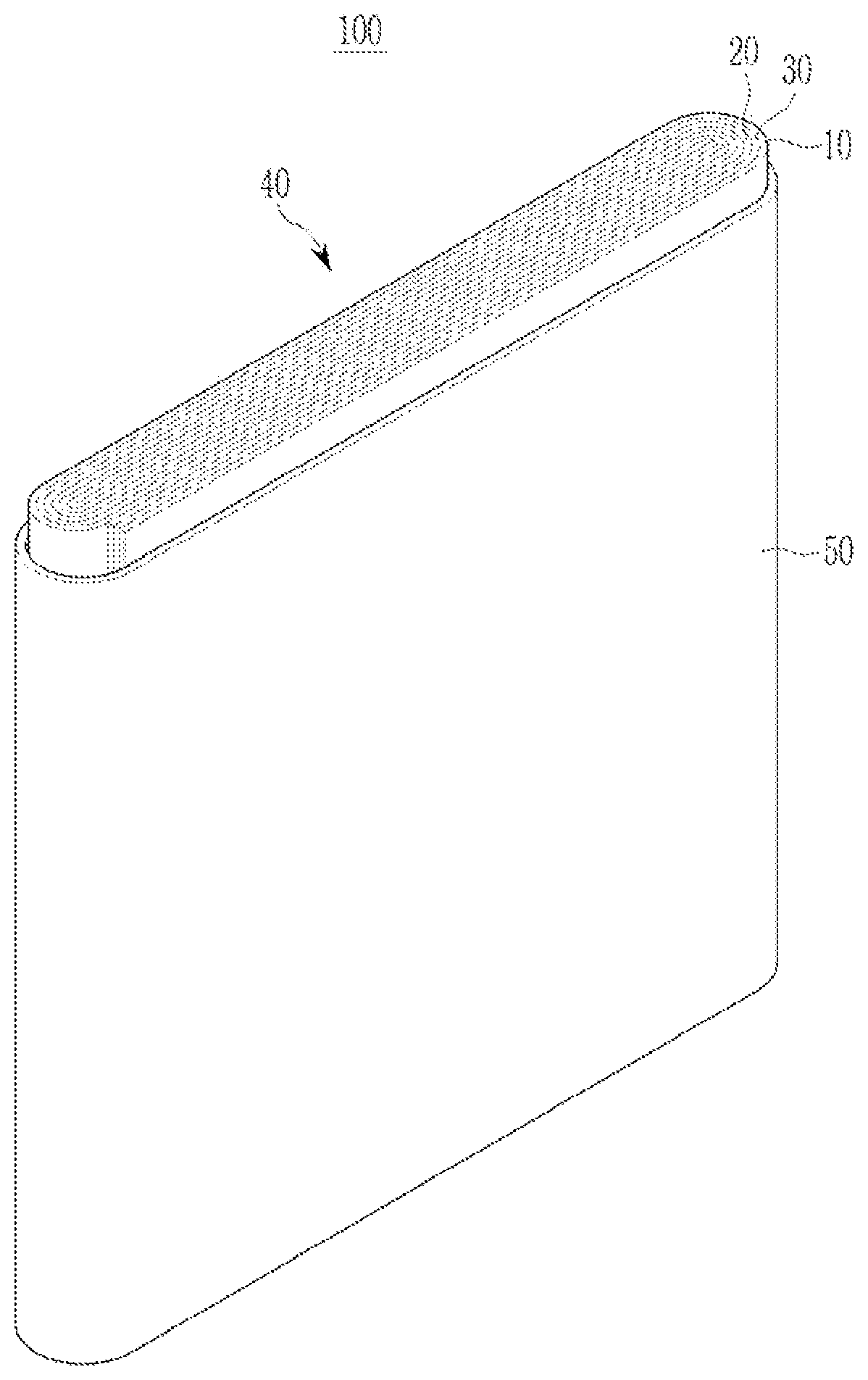 Patent US12368153 Figure 1 – Negative active material and rechargeable lithium battery including same