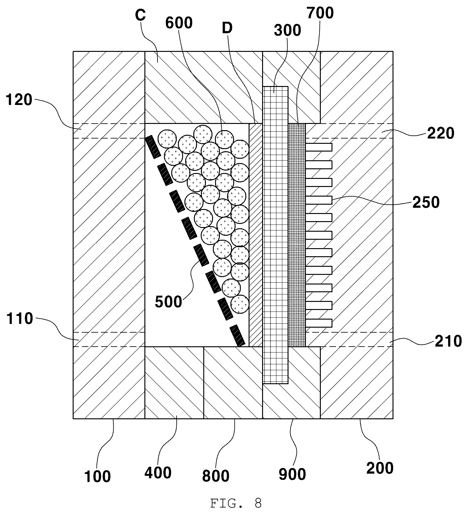 Patent US12368197 Figure 7 – Pellet-type anode-fed metal-carbon dioxide battery and a hydrogen generation and carbon dioxide storage system including same
