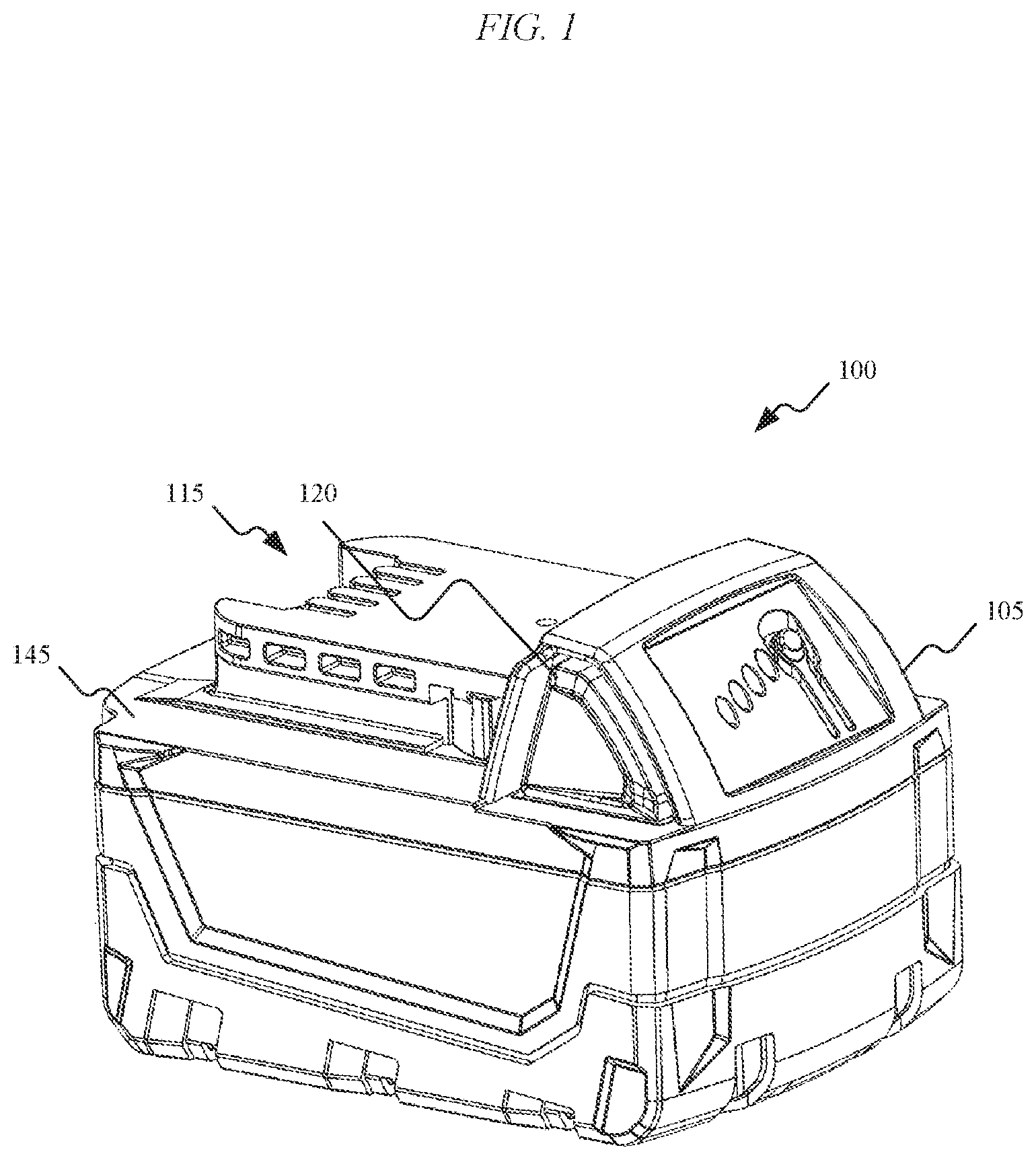 Patent US12368205 Figure 1 – Support member for battery pack top housing