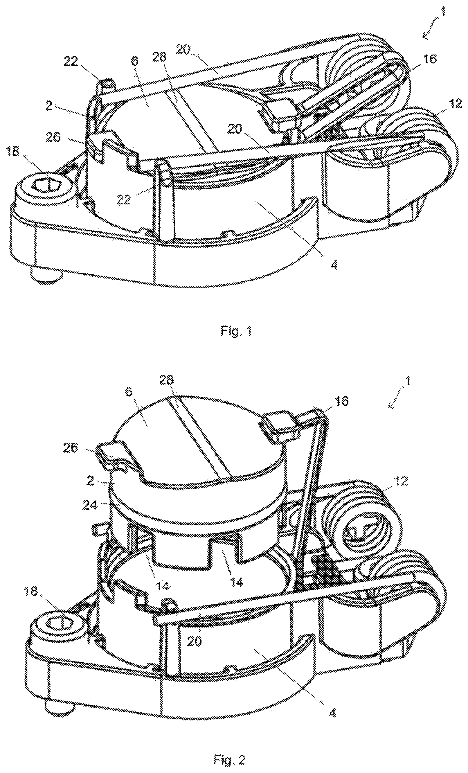 Patent US12368208 Figure 1 – Protective device for a housing