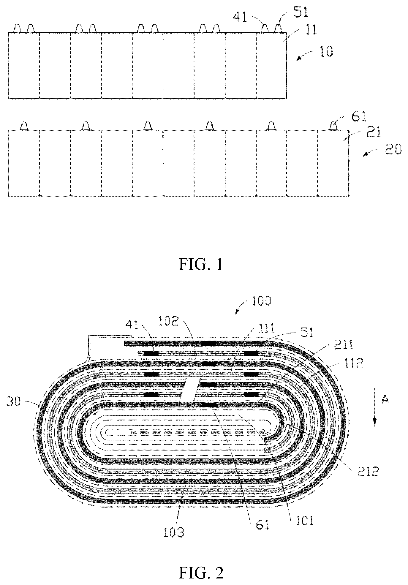 Patent US12368218 Figure 1 – Electrode assembly including at least three tabs and battery