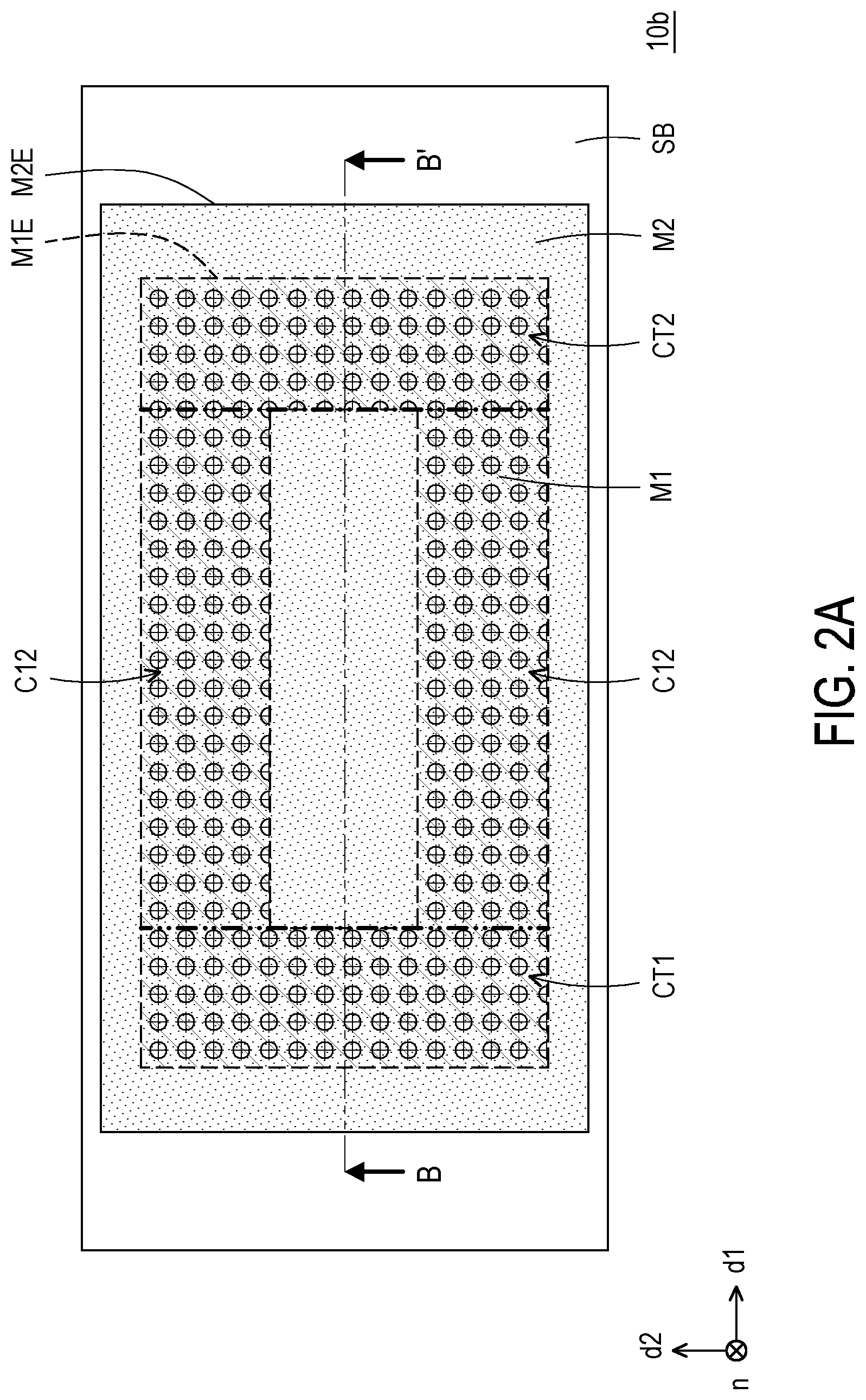 Patent US12368222 Figure 3 – Electronic device comprising first and second metal patterns arranged with first and second insulating patterns in a specified configuration