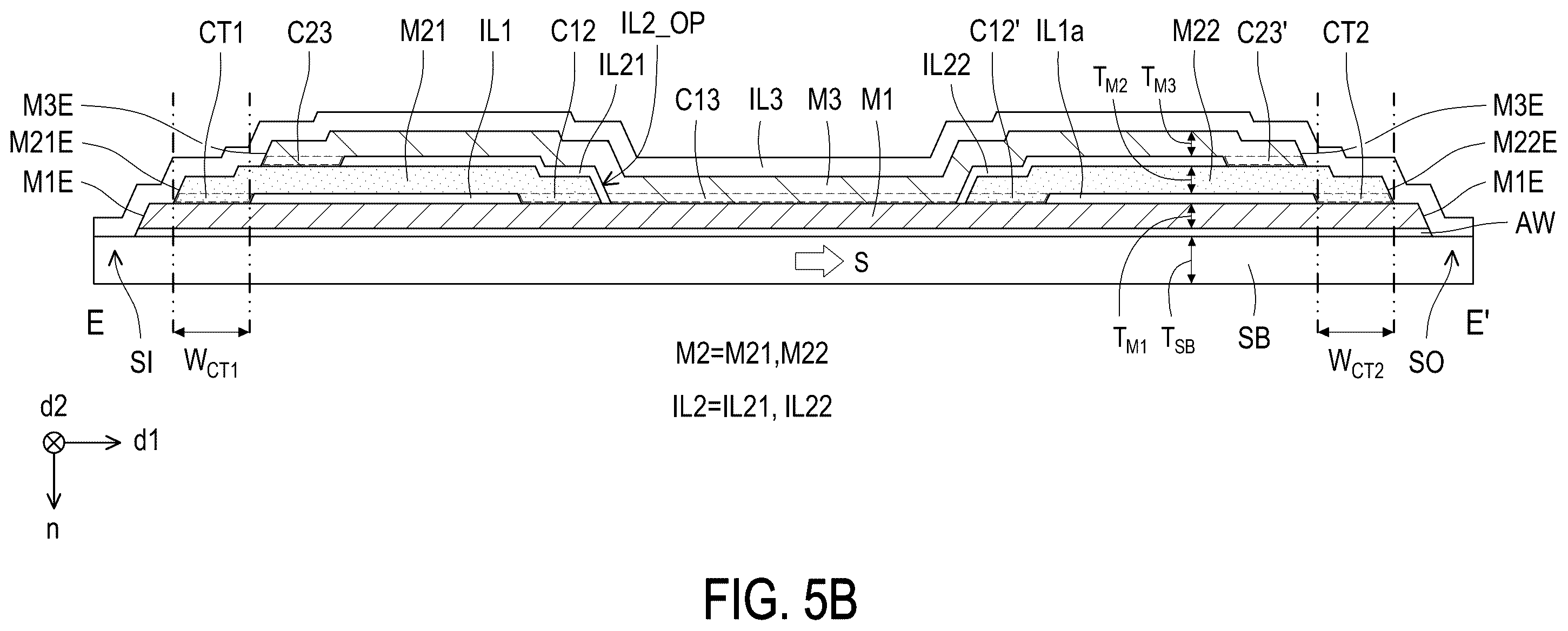 Patent US12368222 Figure 10 – Electronic device comprising first and second metal patterns arranged with first and second insulating patterns in a specified configuration