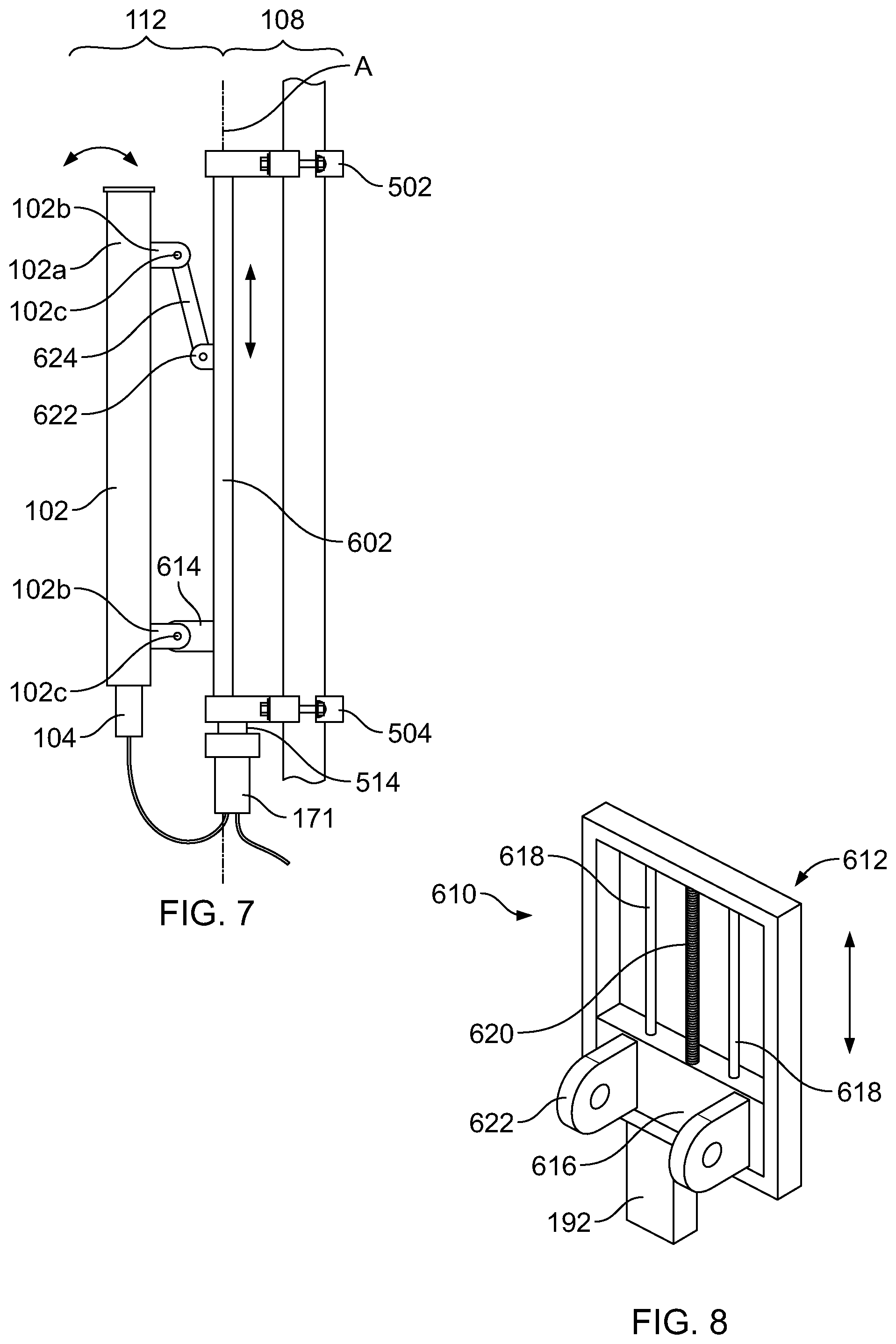 Patent US12368237 Figure 7 – Mechanical actuators for a wireless telecommunication antenna mount
