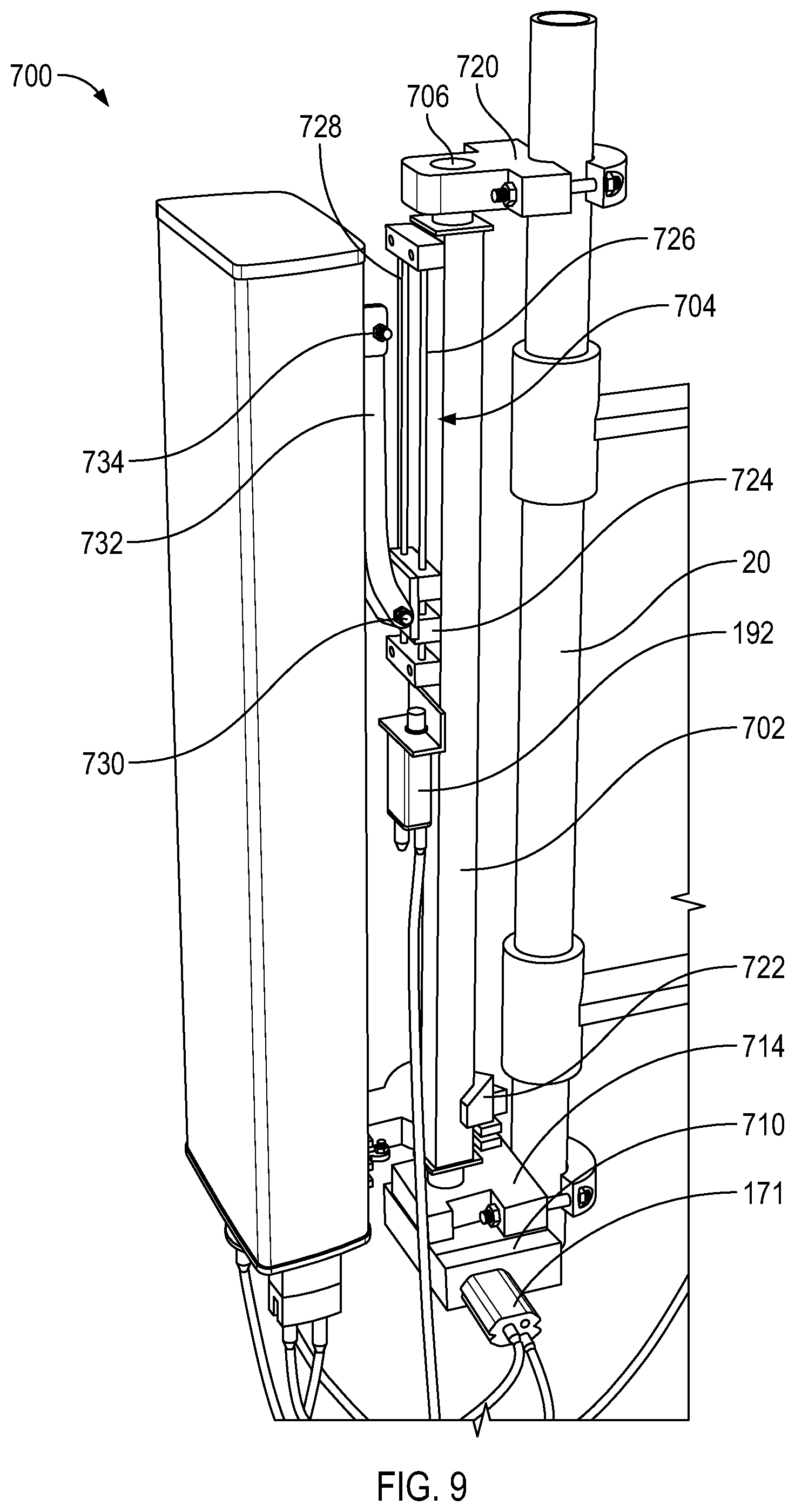 Patent US12368237 Figure 8 – Mechanical actuators for a wireless telecommunication antenna mount