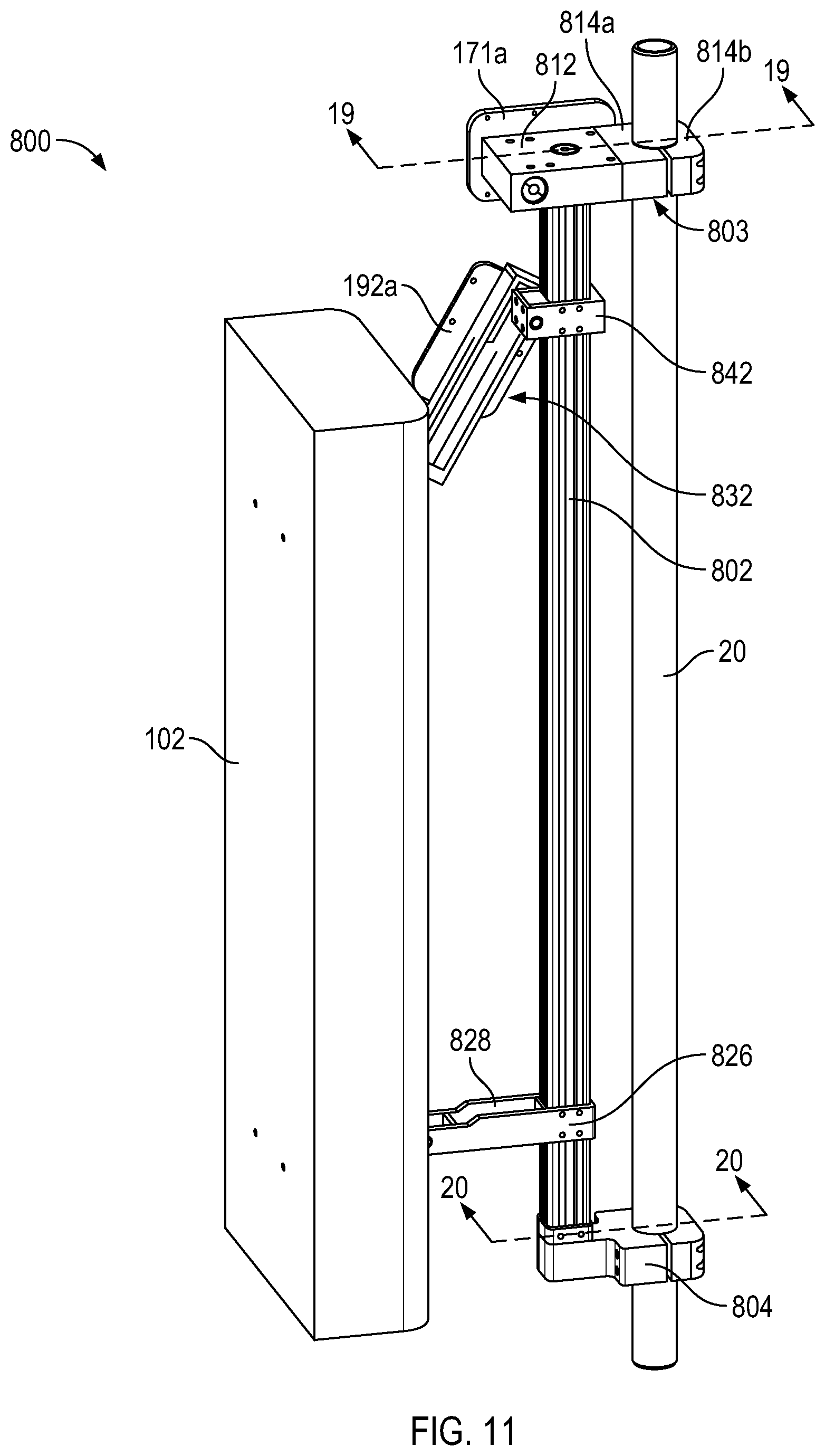 Patent US12368237 Figure 10 – Mechanical actuators for a wireless telecommunication antenna mount
