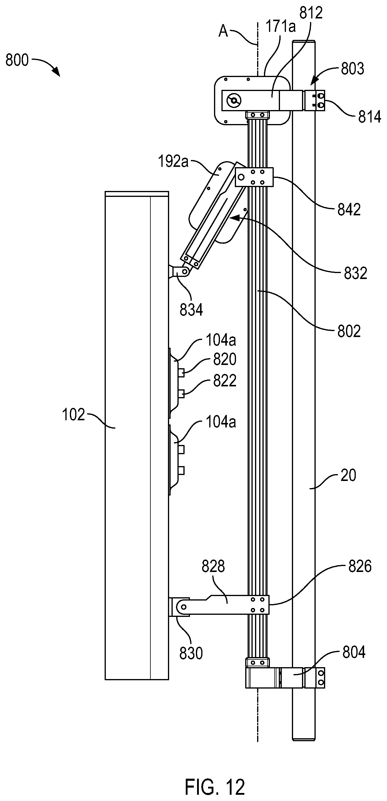 Patent US12368237 Figure 11 – Mechanical actuators for a wireless telecommunication antenna mount