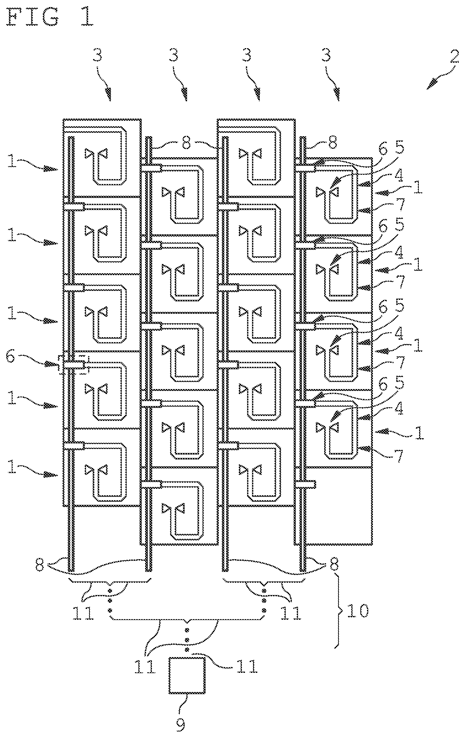 Patent US12368240 Figure 1 – Phased array antenna device
