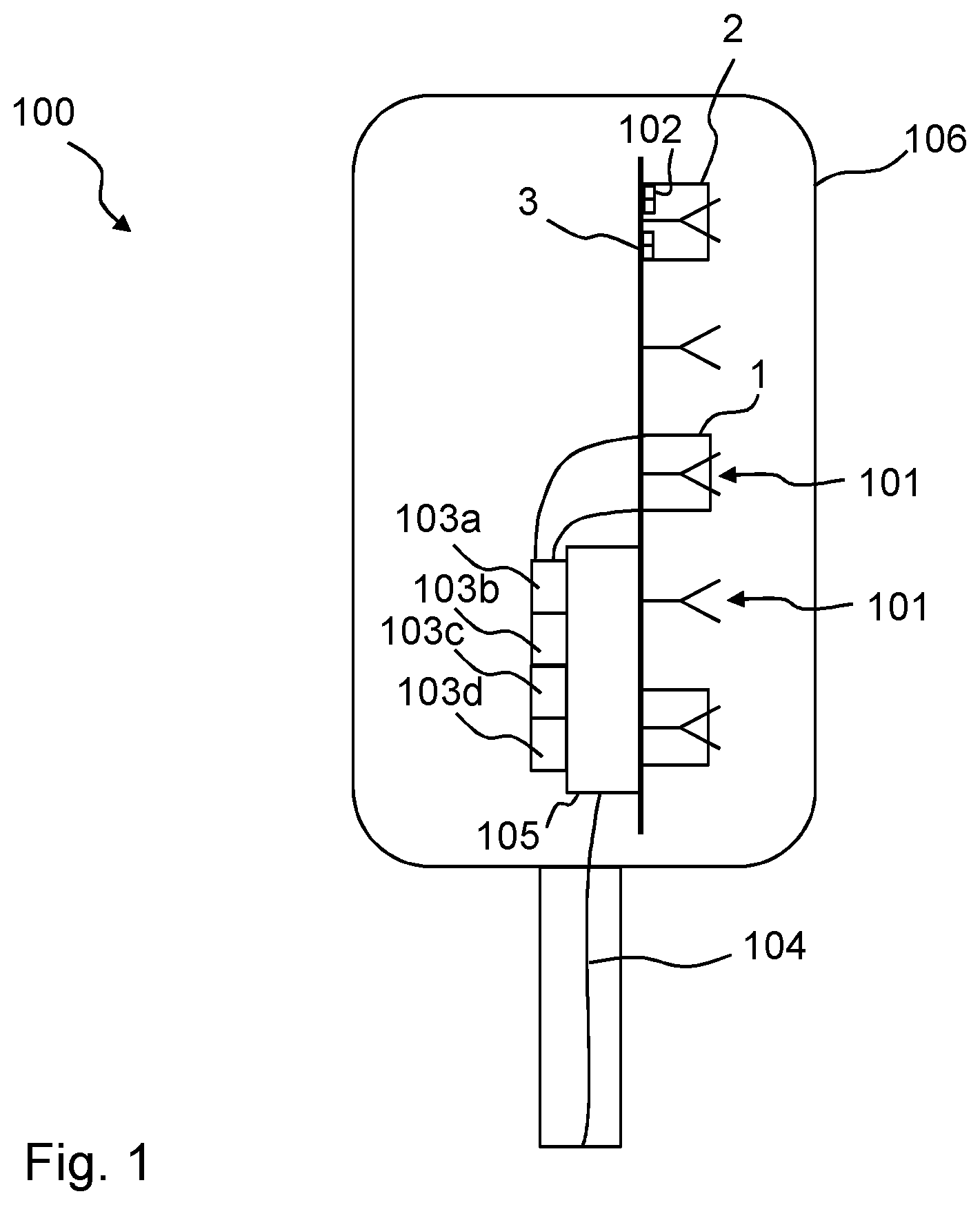 Patent US12368241 Figure 1 – Mobile communication antenna for transmitting and/or receiving mobile communication signals