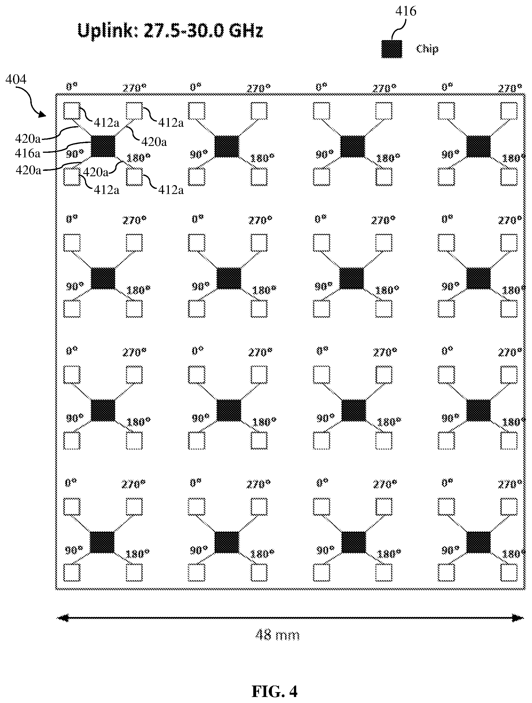 Patent US12368248 Figure 4 – Phased array antenna