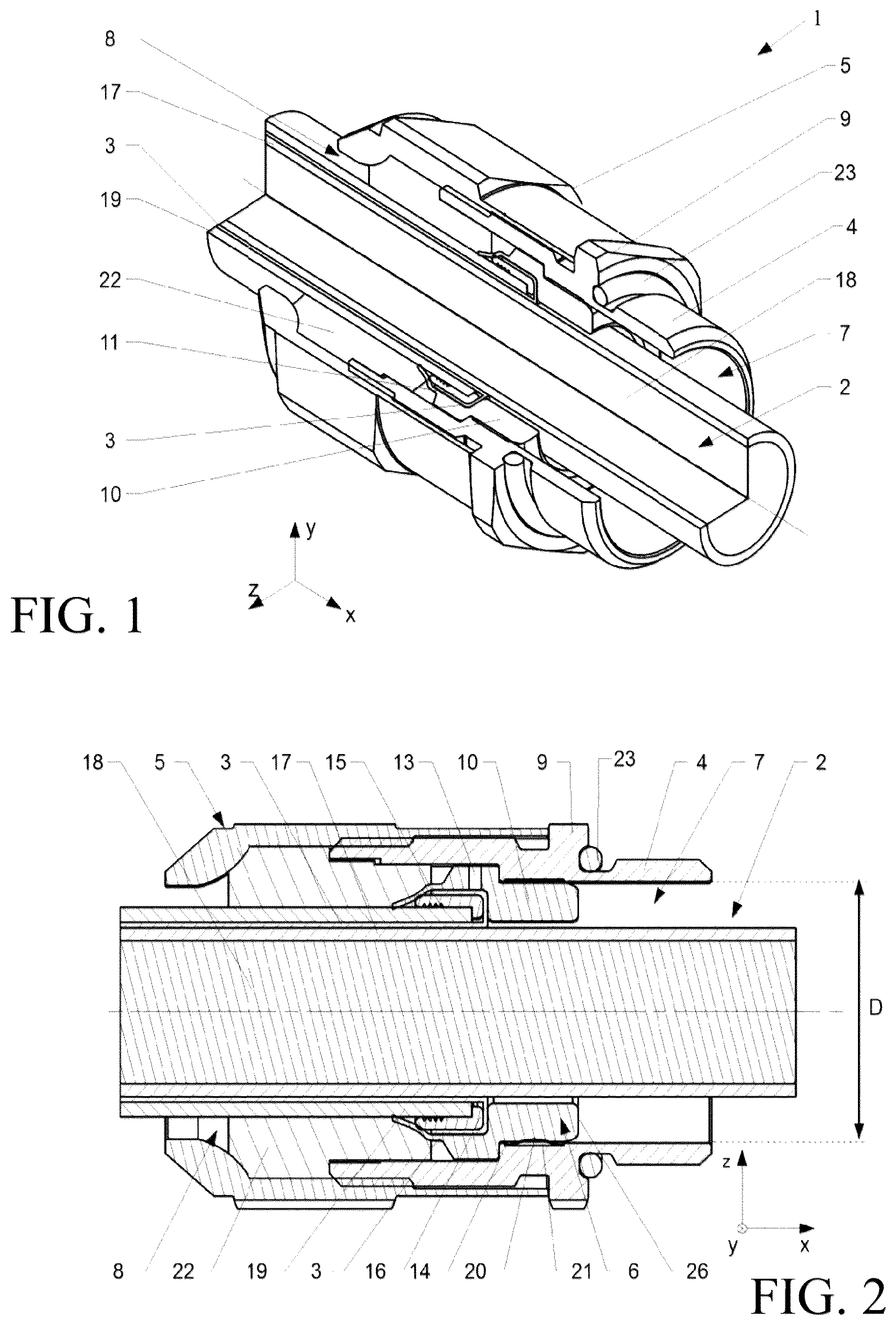 Patent US12368250 Figure 1 – Holding device for a cable