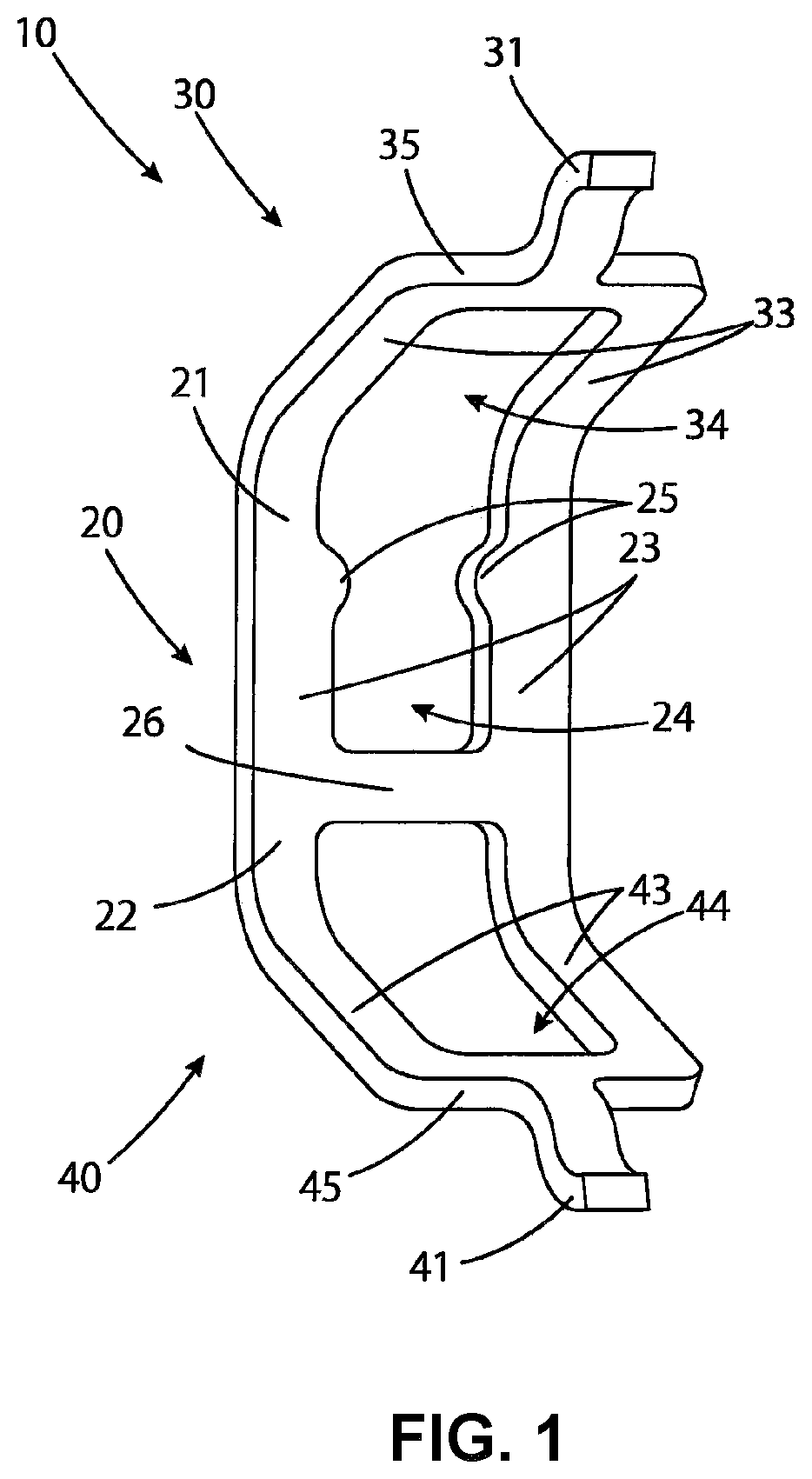 Patent US12368260 Figure 1 – Interposer with contacts having inwardly protruding press-fit portions