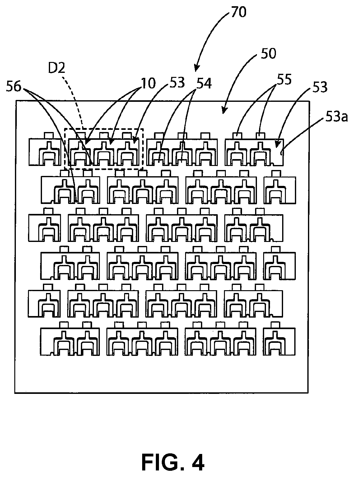 Patent US12368260 Figure 4 – Interposer with contacts having inwardly protruding press-fit portions