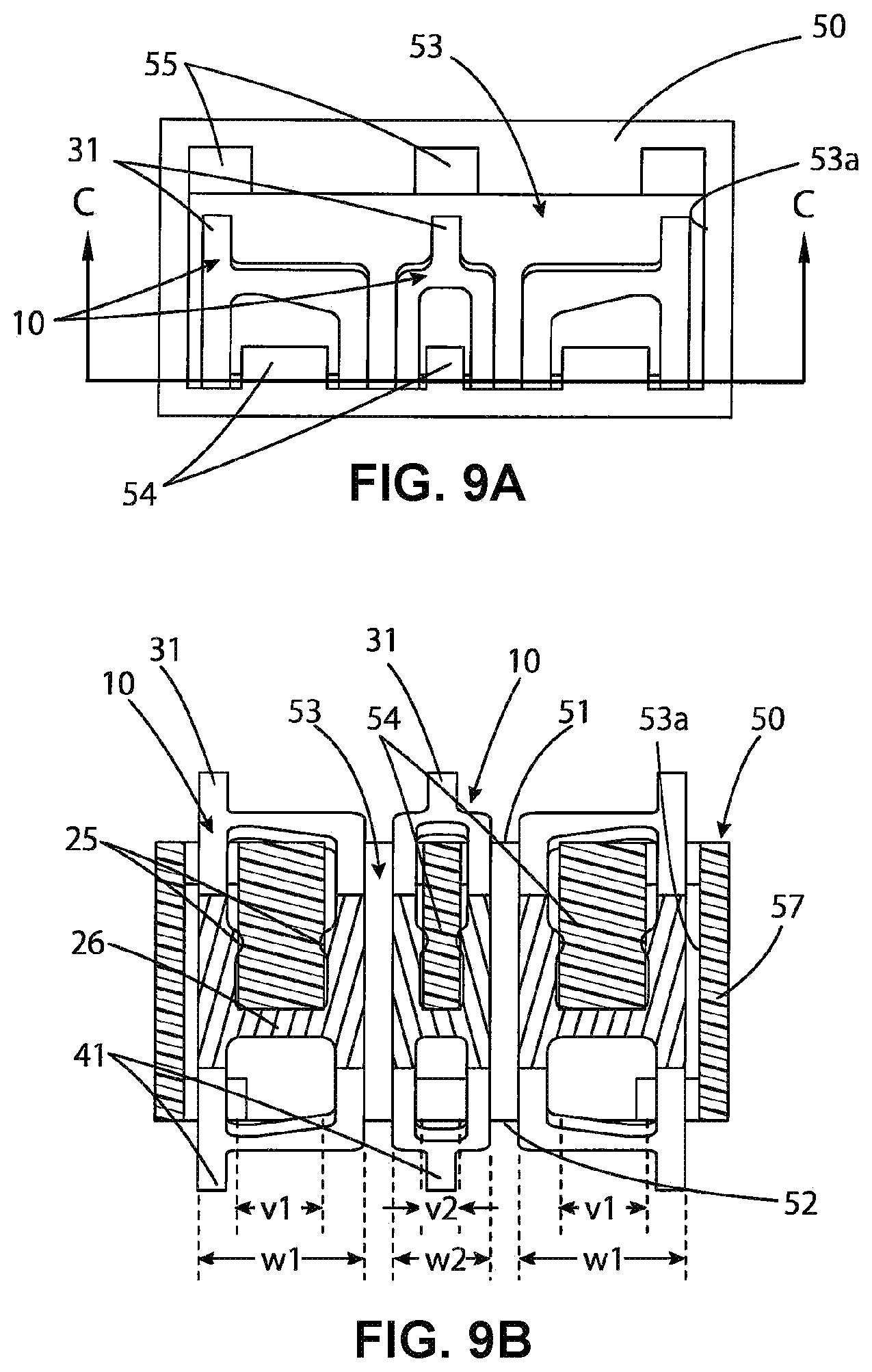 Patent US12368260 Figure 9 – Interposer with contacts having inwardly protruding press-fit portions