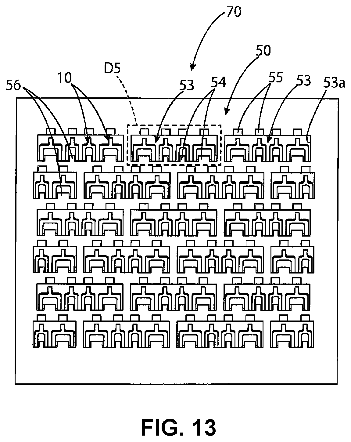 Patent US12368260 Figure 13 – Interposer with contacts having inwardly protruding press-fit portions