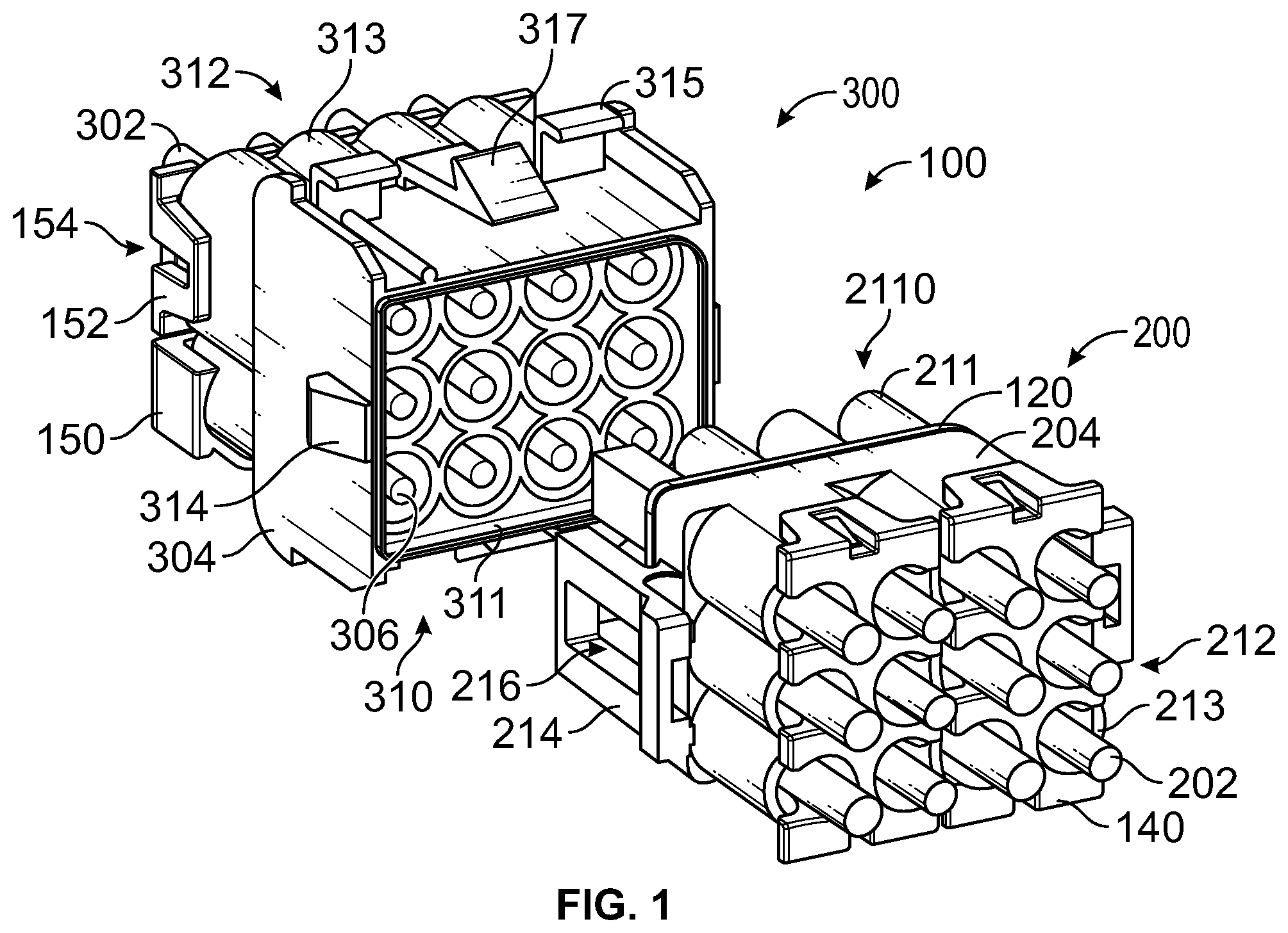 Patent US12368262 Figure 1 – Electrical connector system