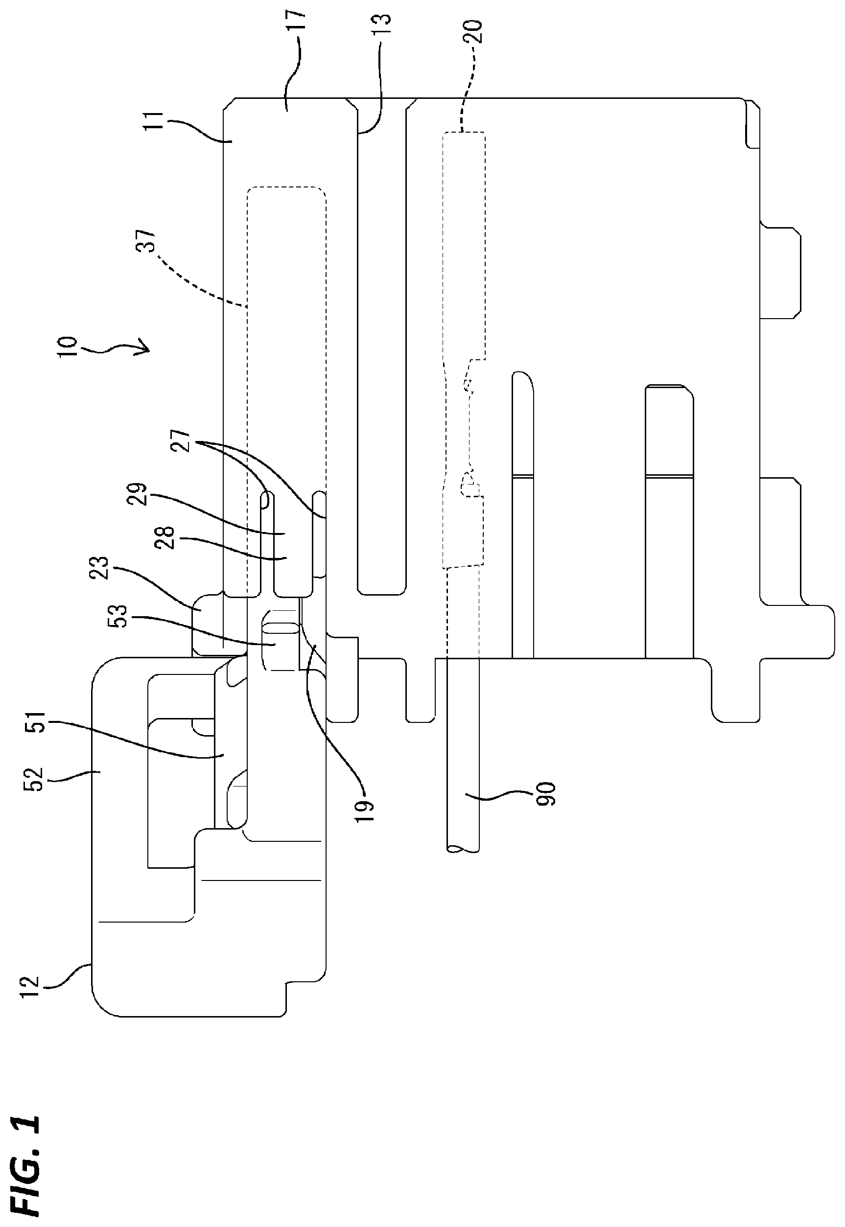 Patent US12368268 Figure 1 – Connector with locking portion