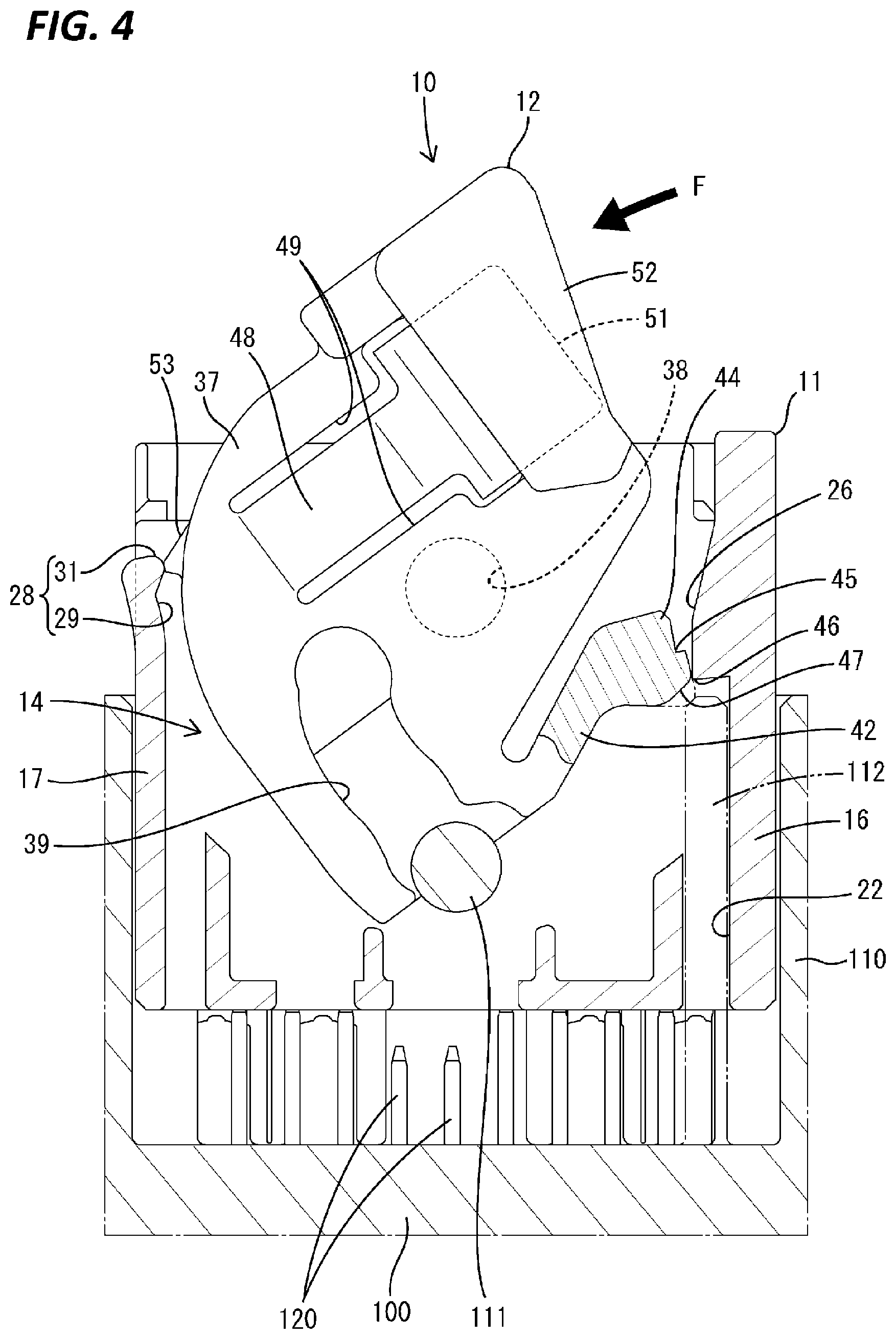 Patent US12368268 Figure 4 – Connector with locking portion