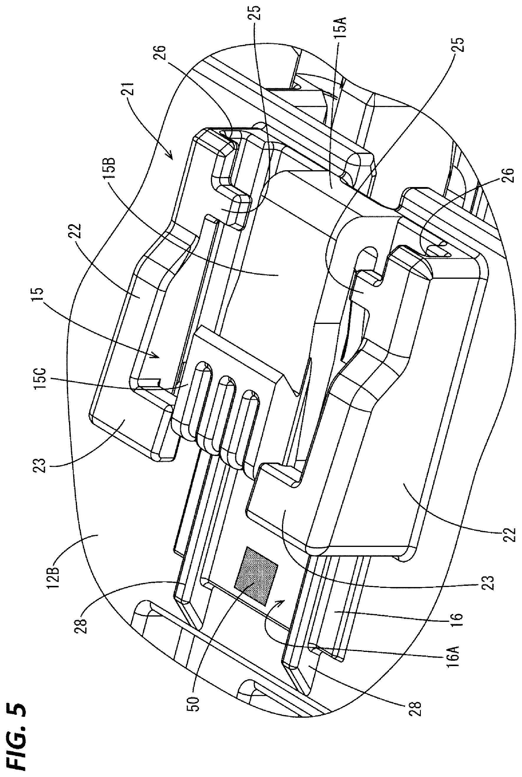 Patent US12368269 Figure 5 – Connector having CPA member for partly covering a code