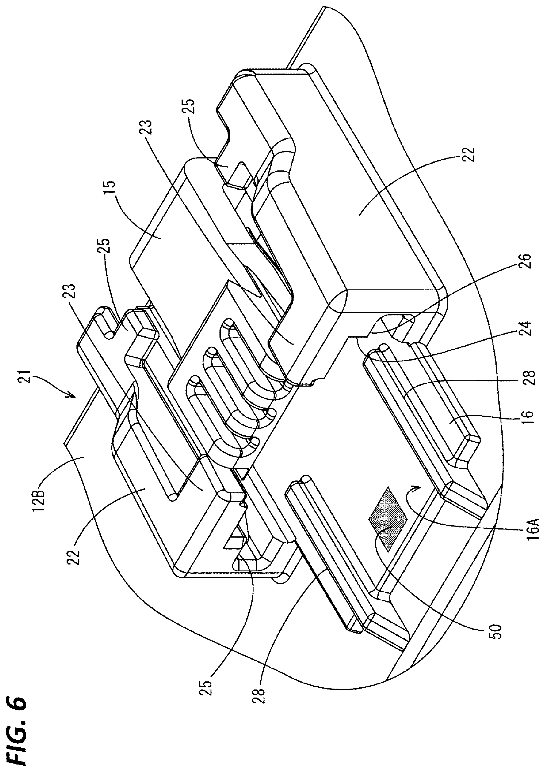 Patent US12368269 Figure 6 – Connector having CPA member for partly covering a code