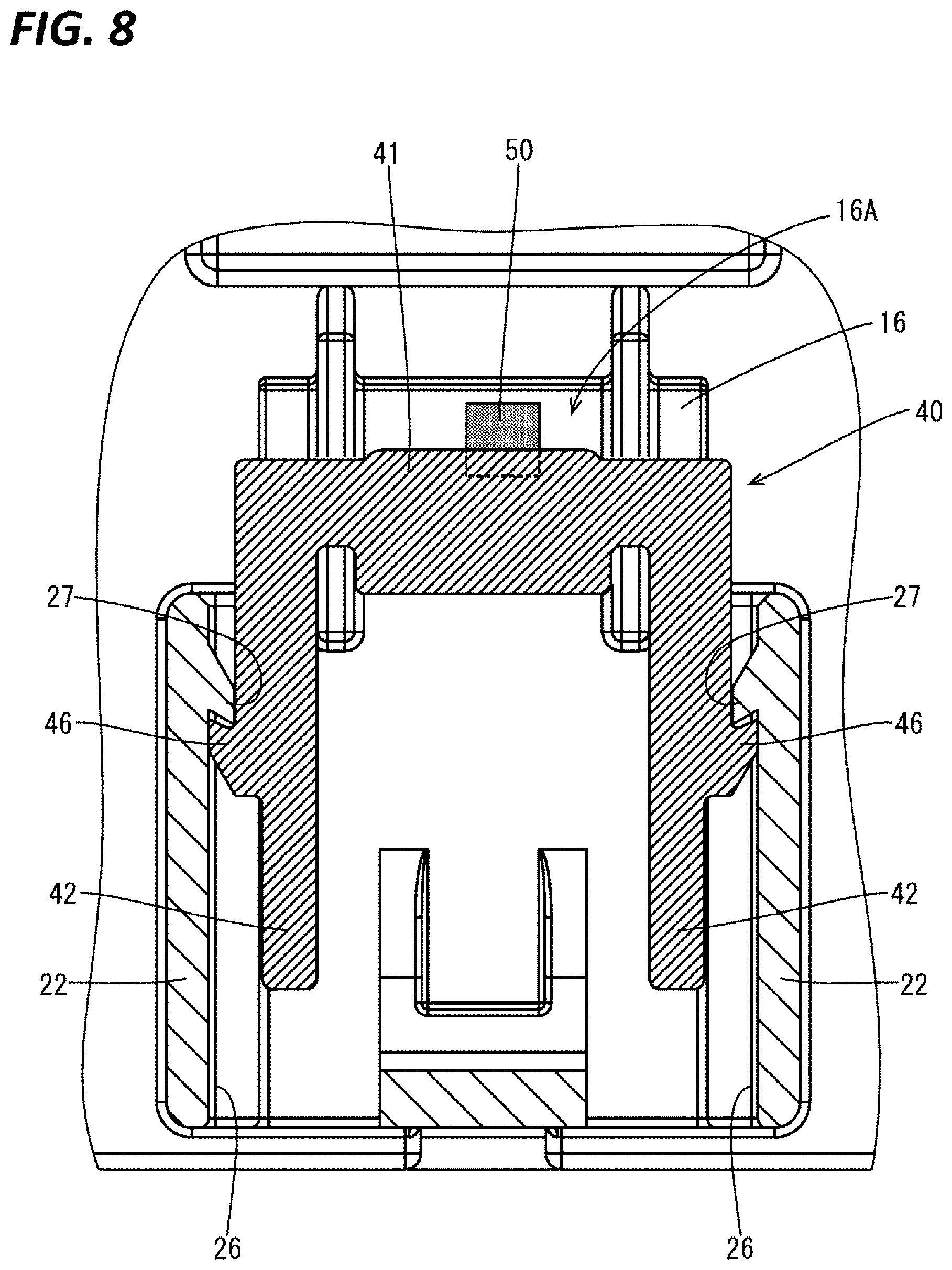 Patent US12368269 Figure 8 – Connector having CPA member for partly covering a code