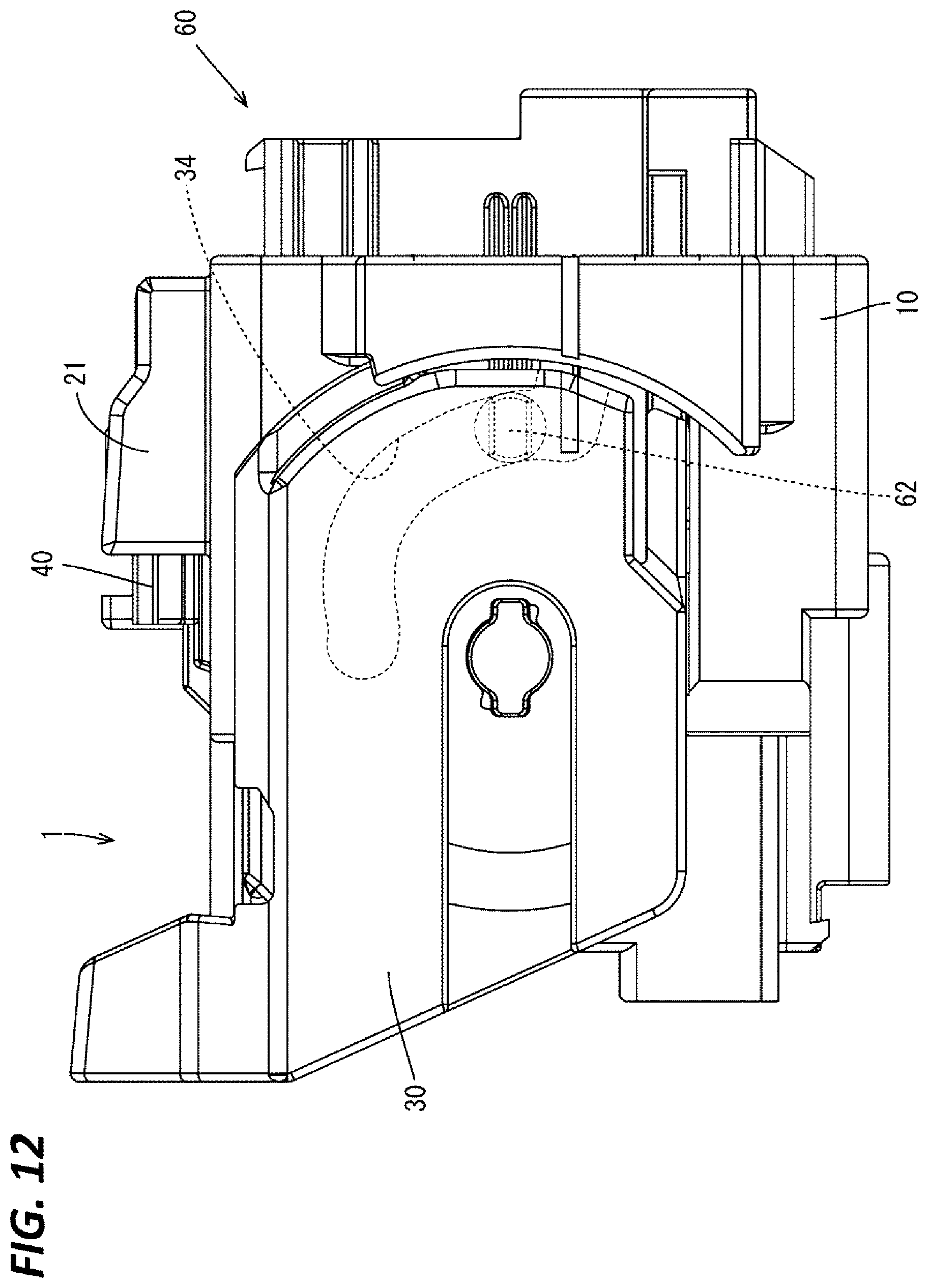 Patent US12368269 Figure 12 – Connector having CPA member for partly covering a code