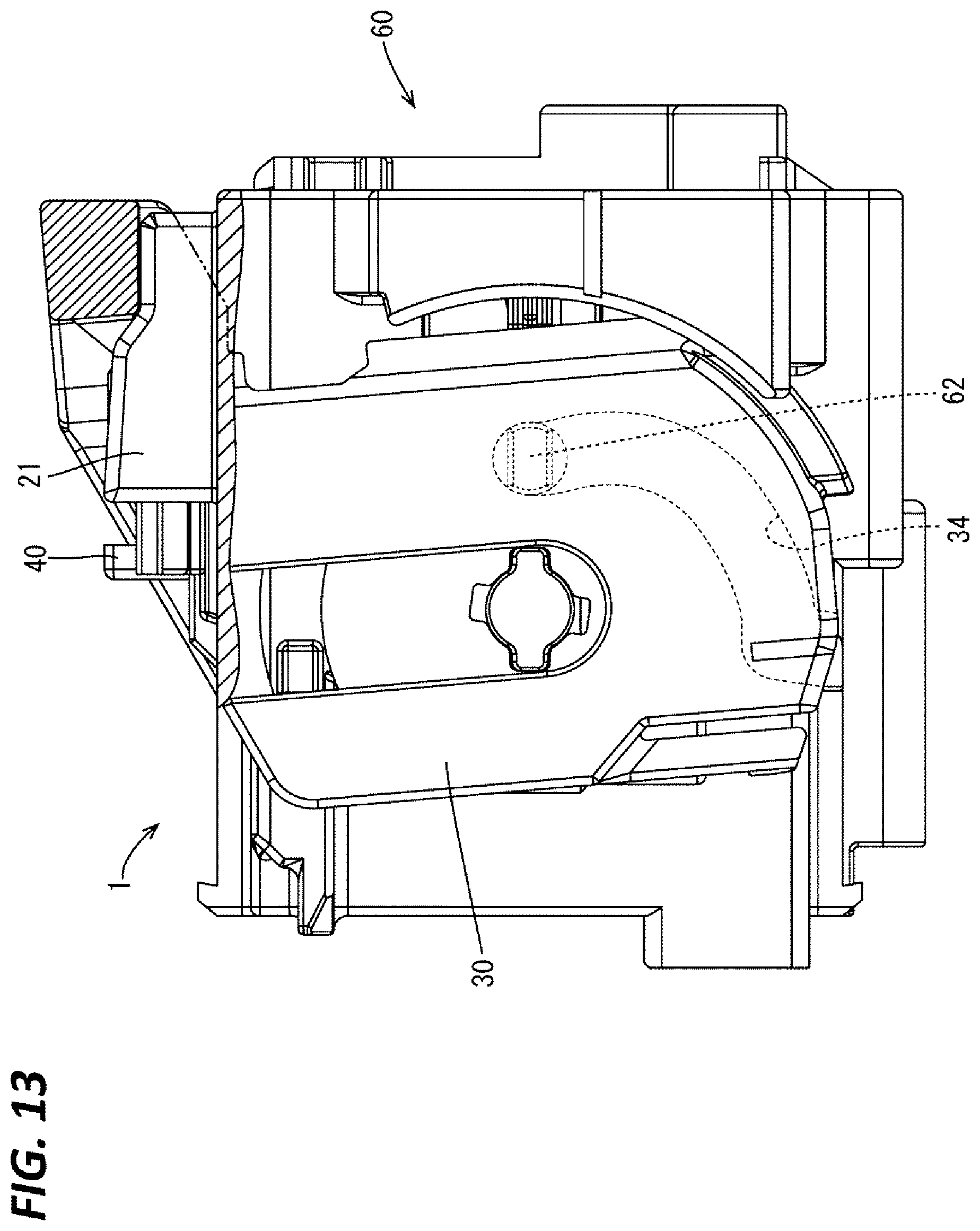 Patent US12368269 Figure 13 – Connector having CPA member for partly covering a code