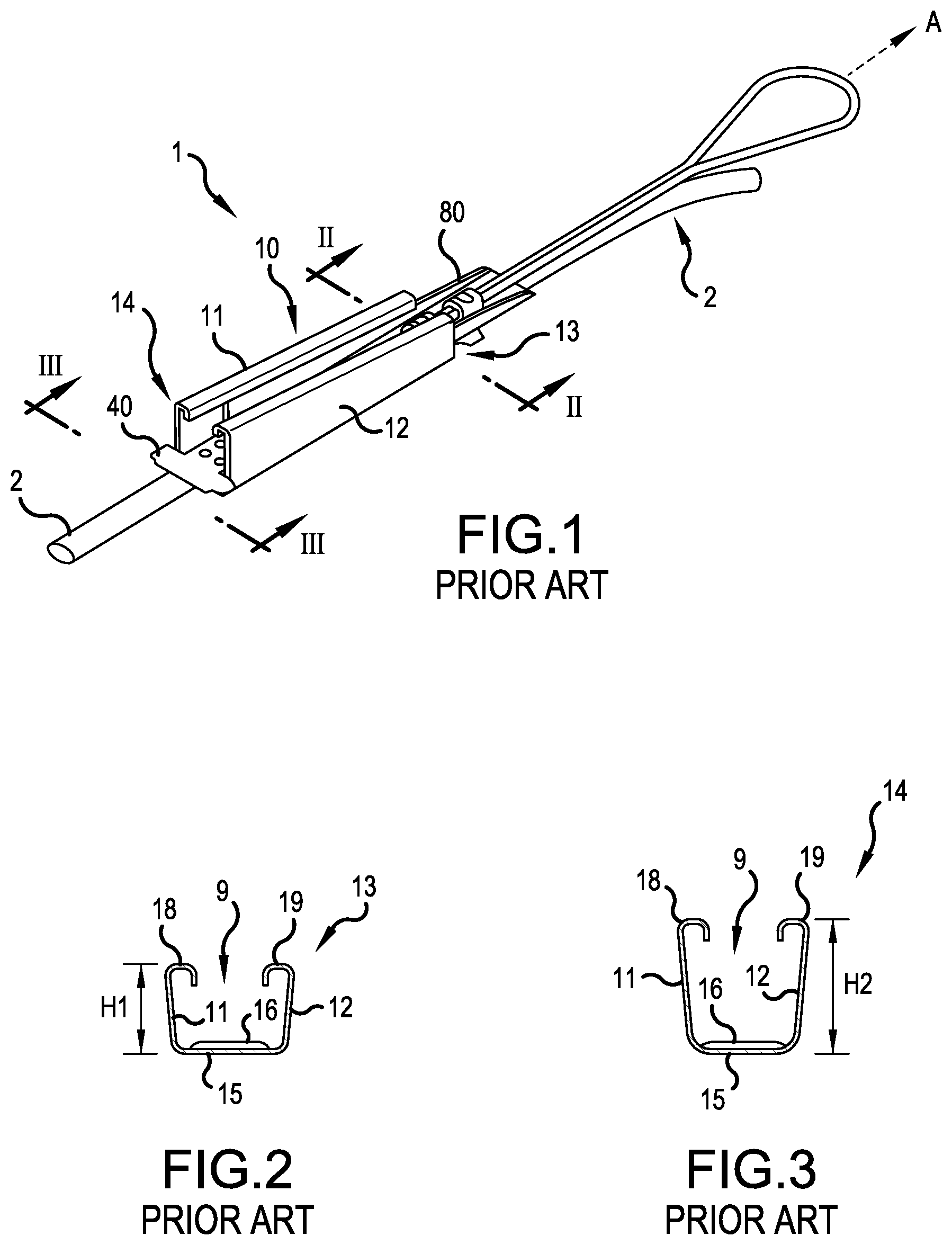 Patent US12368292 Figure 1 – Drop cable clamp with controlled cable cutting feature